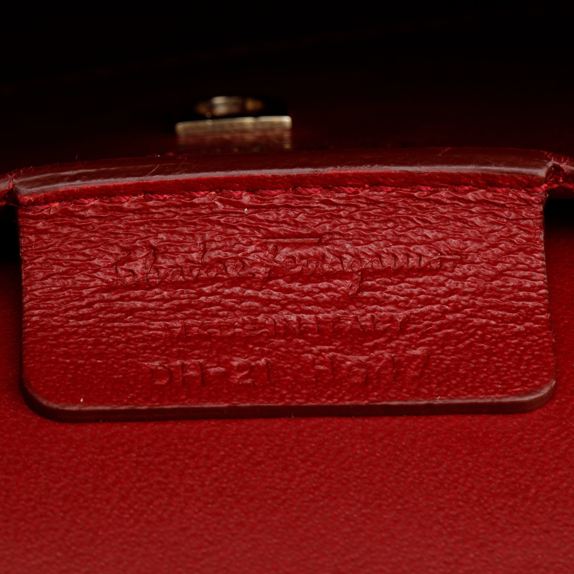 Ferragamo Burgundy Box Leather Small Boxyz Gancini Top Handle Bag w/ Strap & Box