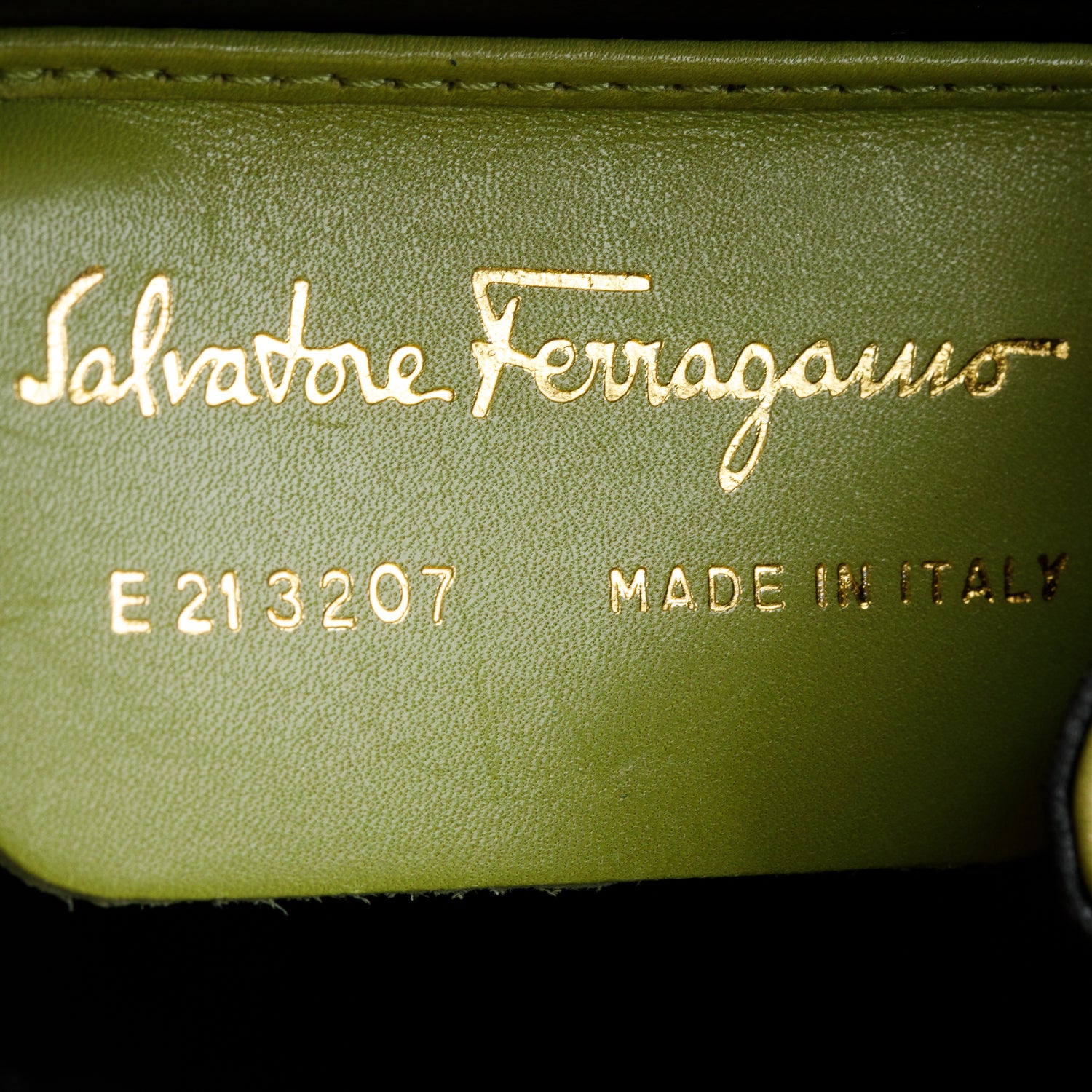 Ferragamo Green Box Leather Handle Clutch Bag