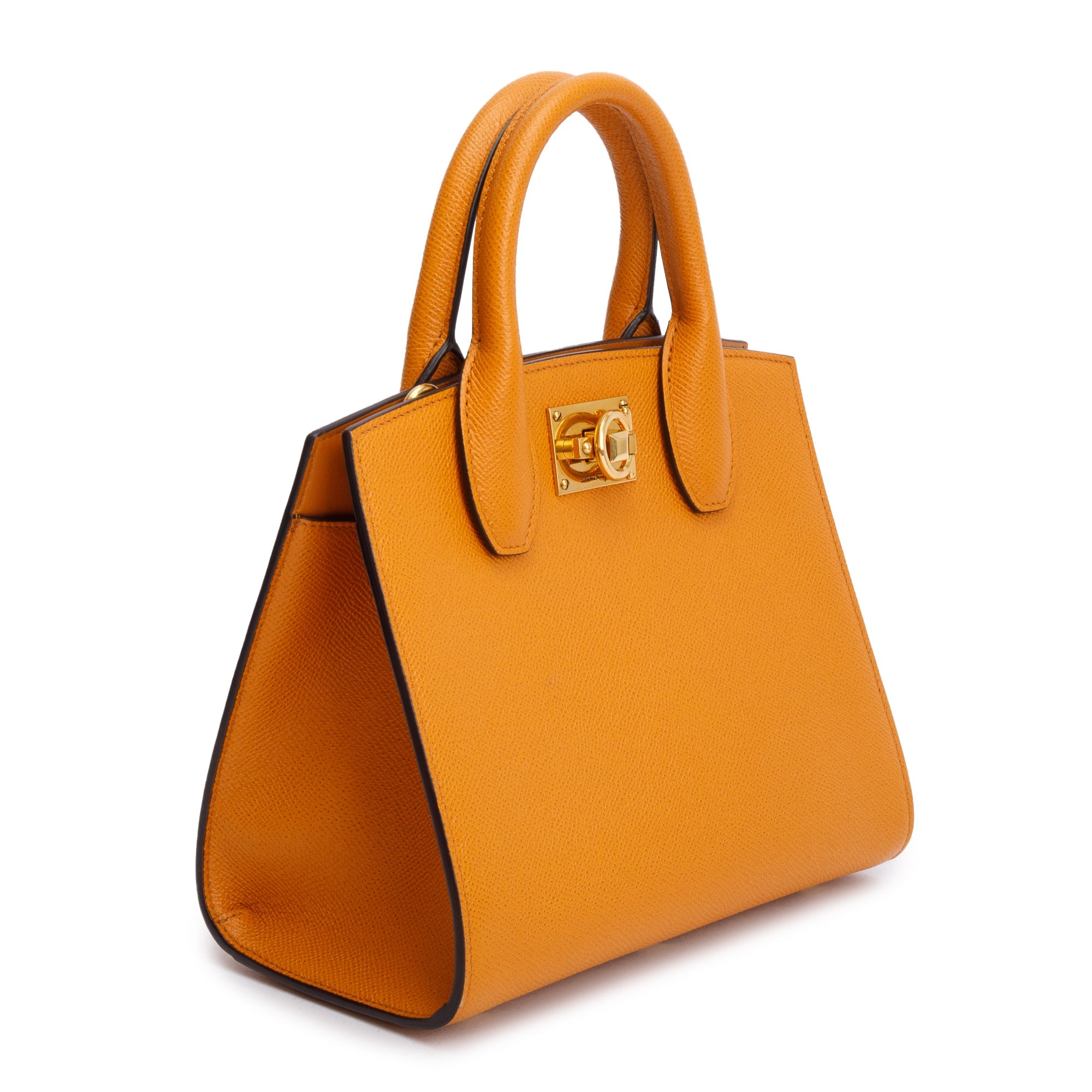 Ferragamo Olivello Calfskin Leather Small The Studio Box Bag w/ Strap & Box