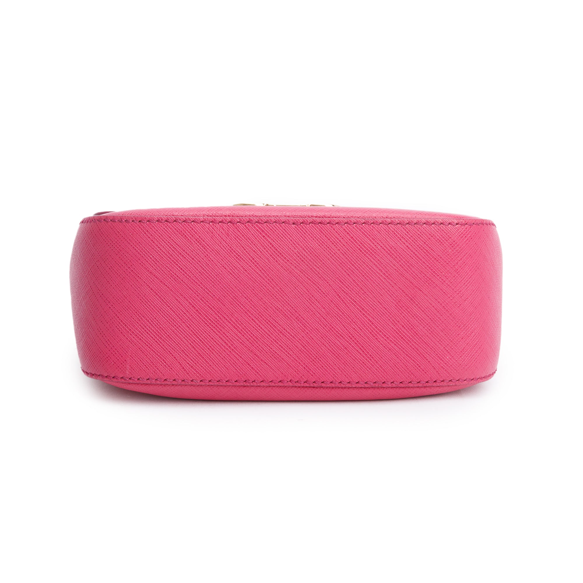 Ferragamo Pink Calfskin Leather Double Gancini Flap Crossbody Bag