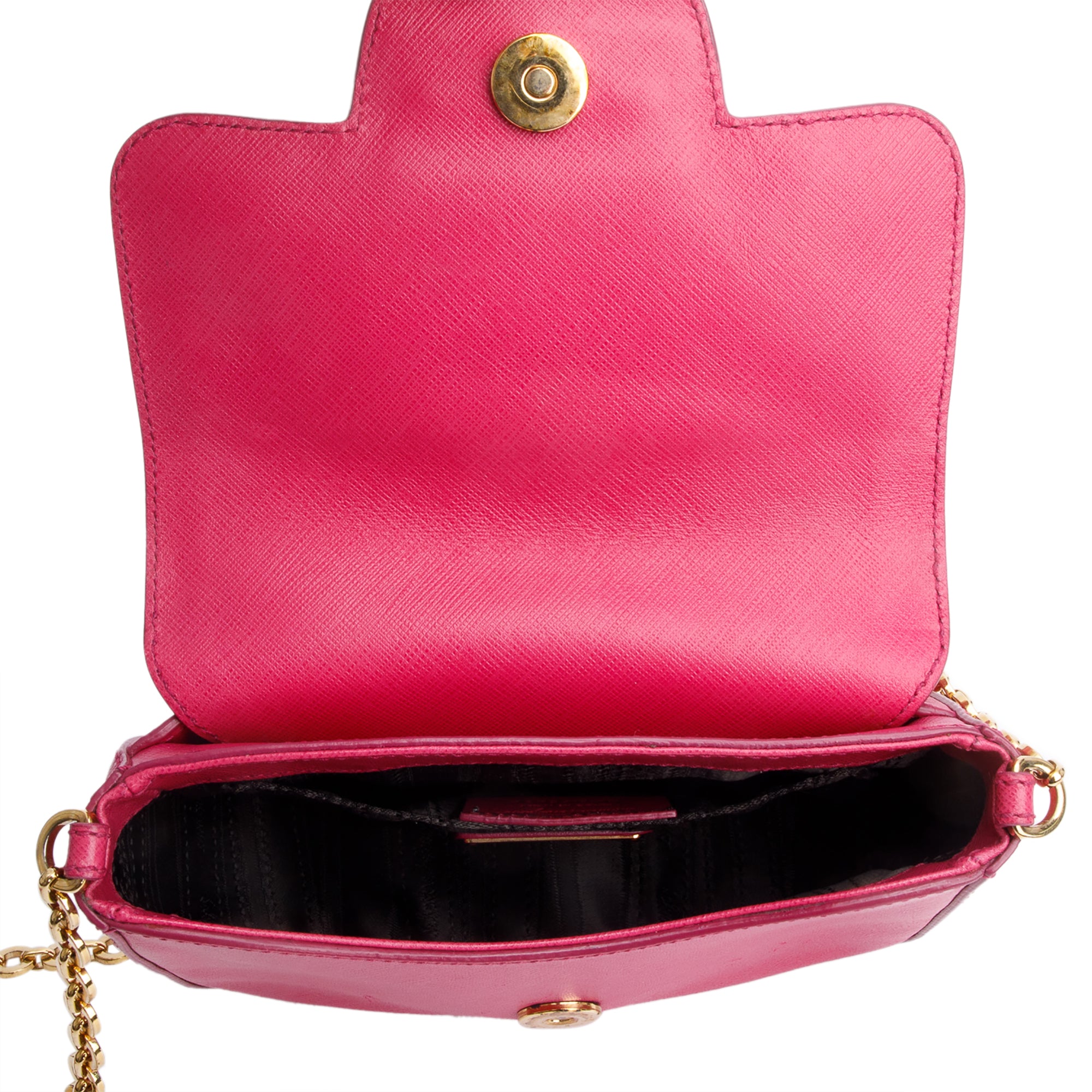Ferragamo Pink Calfskin Leather Double Gancini Flap Crossbody Bag