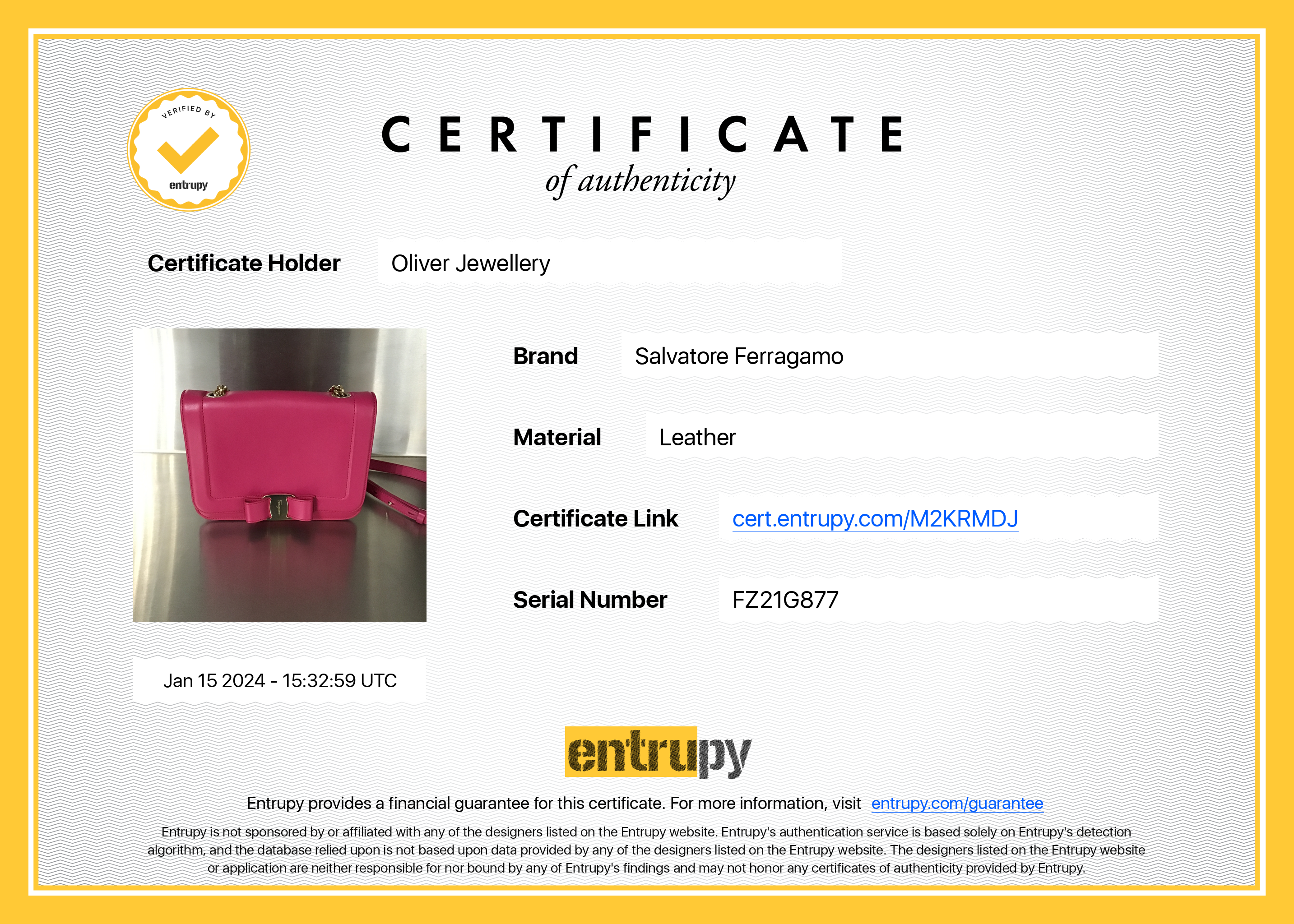 Ferragamo Pink Calfskin Leather Mini Vara Rainbow Crossbody Bag