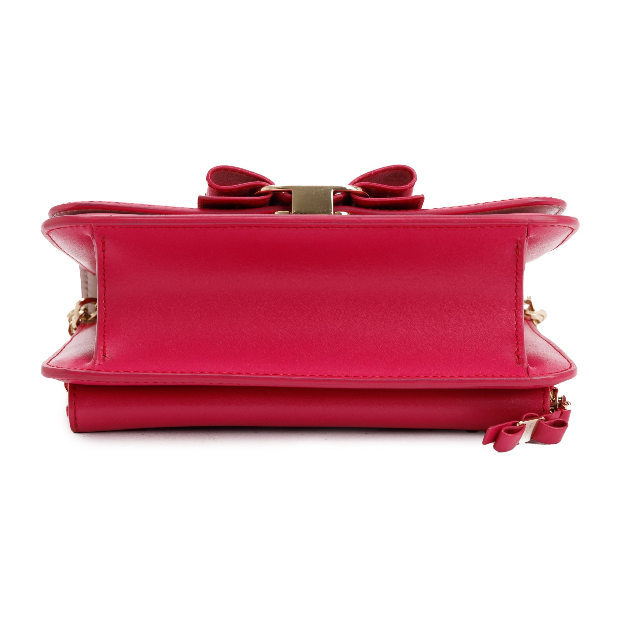 Ferragamo Pink Calfskin Leather Mini Vara Rainbow Crossbody Bag