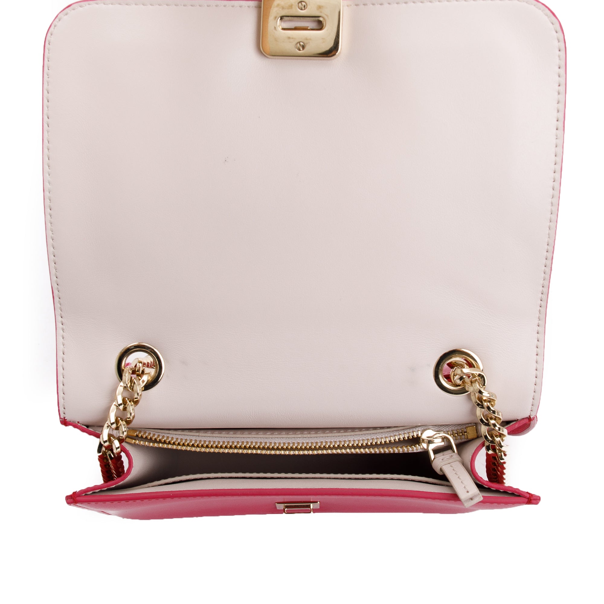 Ferragamo Pink Calfskin Leather Mini Vara Rainbow Crossbody Bag