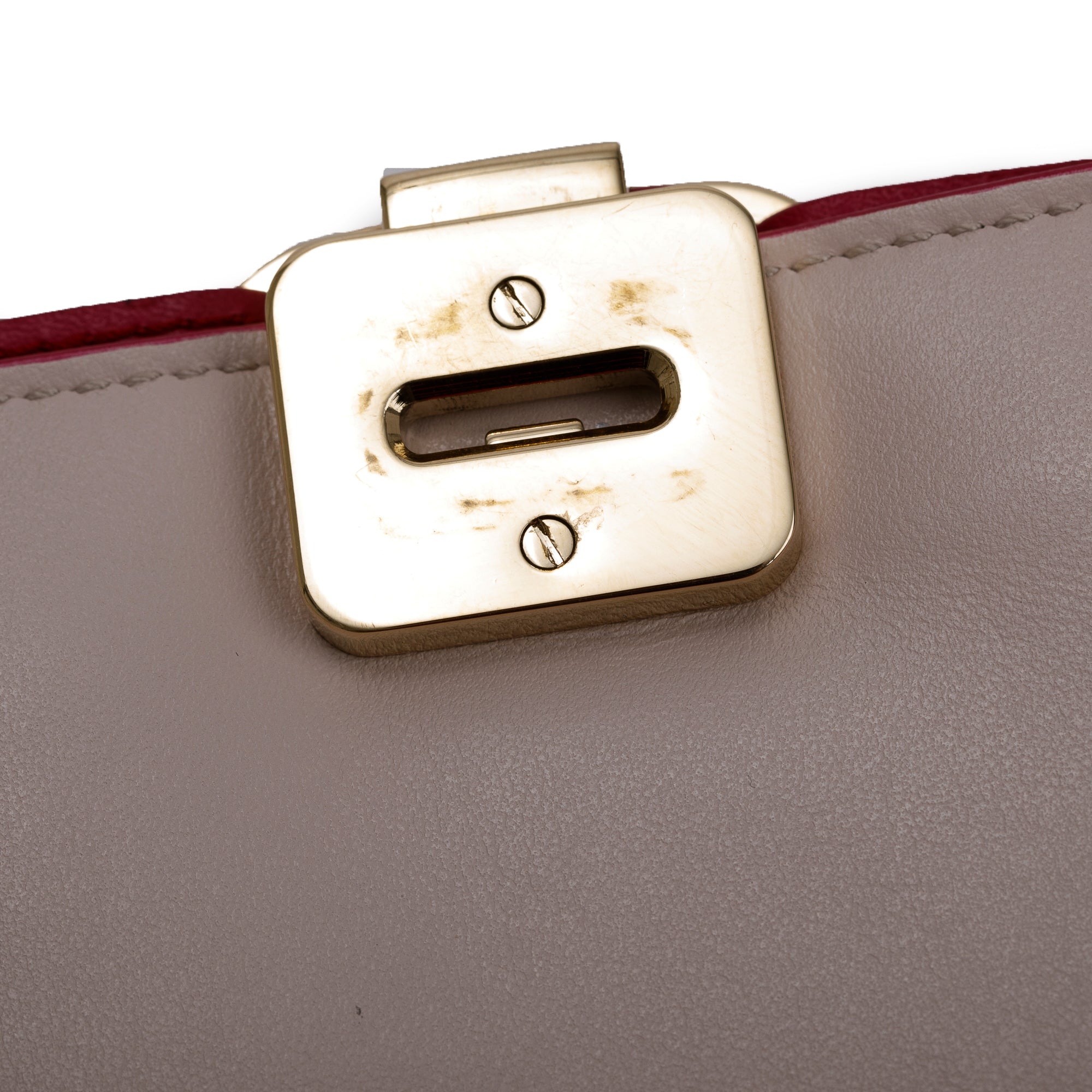 Ferragamo Pink Calfskin Leather Mini Vara Rainbow Crossbody Bag