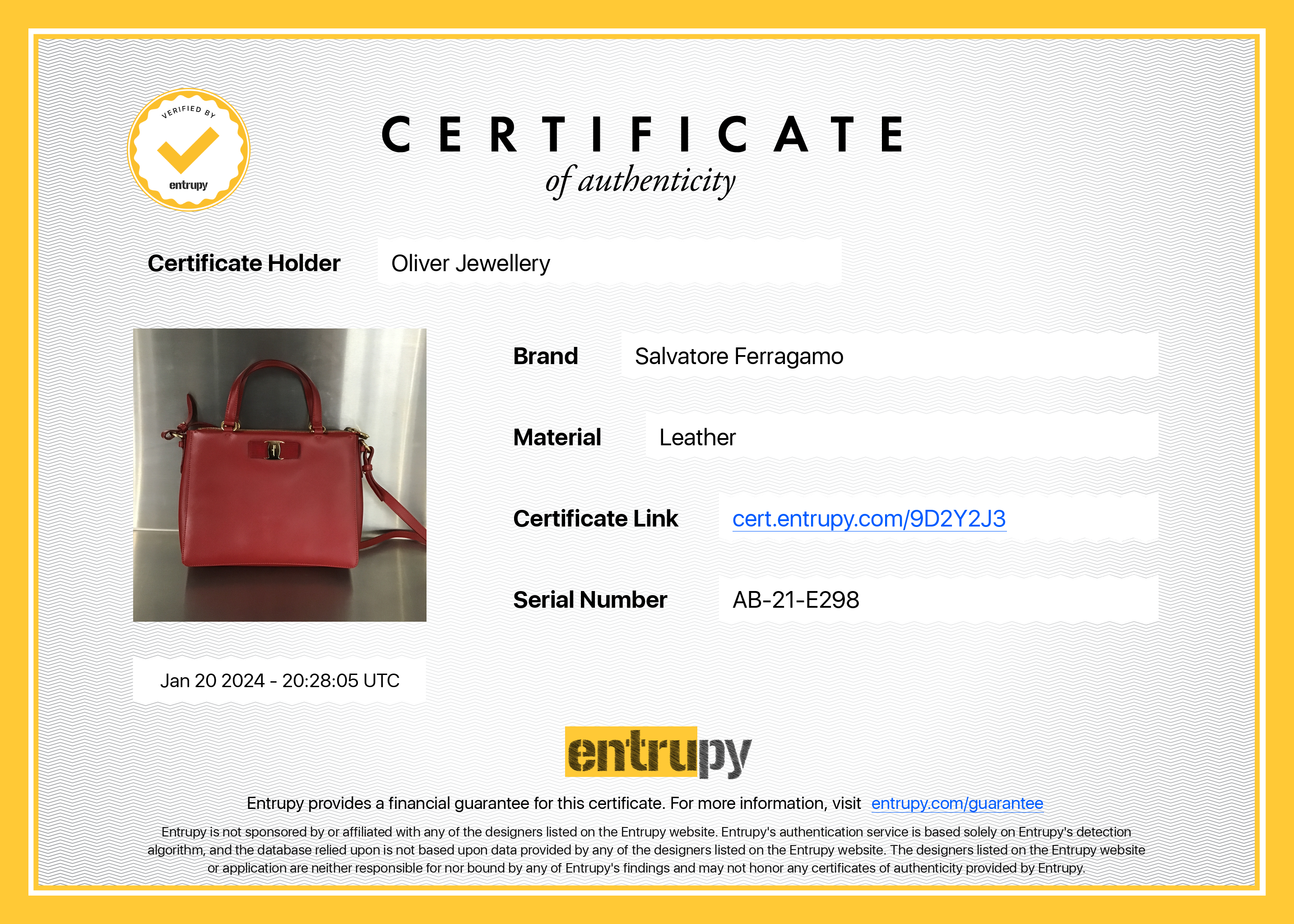 Ferragamo Red Saffiano Leather Vara Bow Tracy Bag