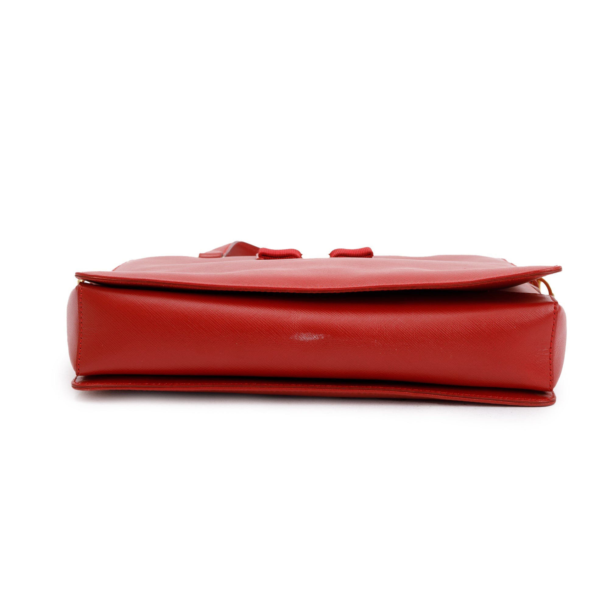 Ferragamo Red Saffiano Leather Vara Bow Tracy Bag