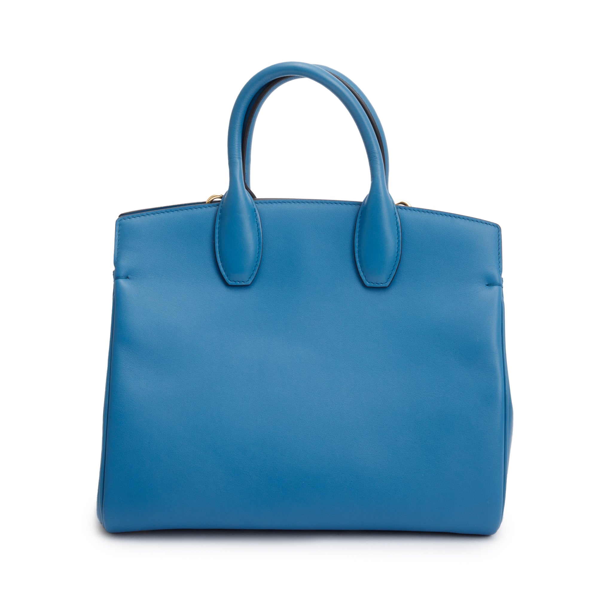 Ferragamo Small Blue Calfskin Studio Soft Bag w/ Pouch & Strap