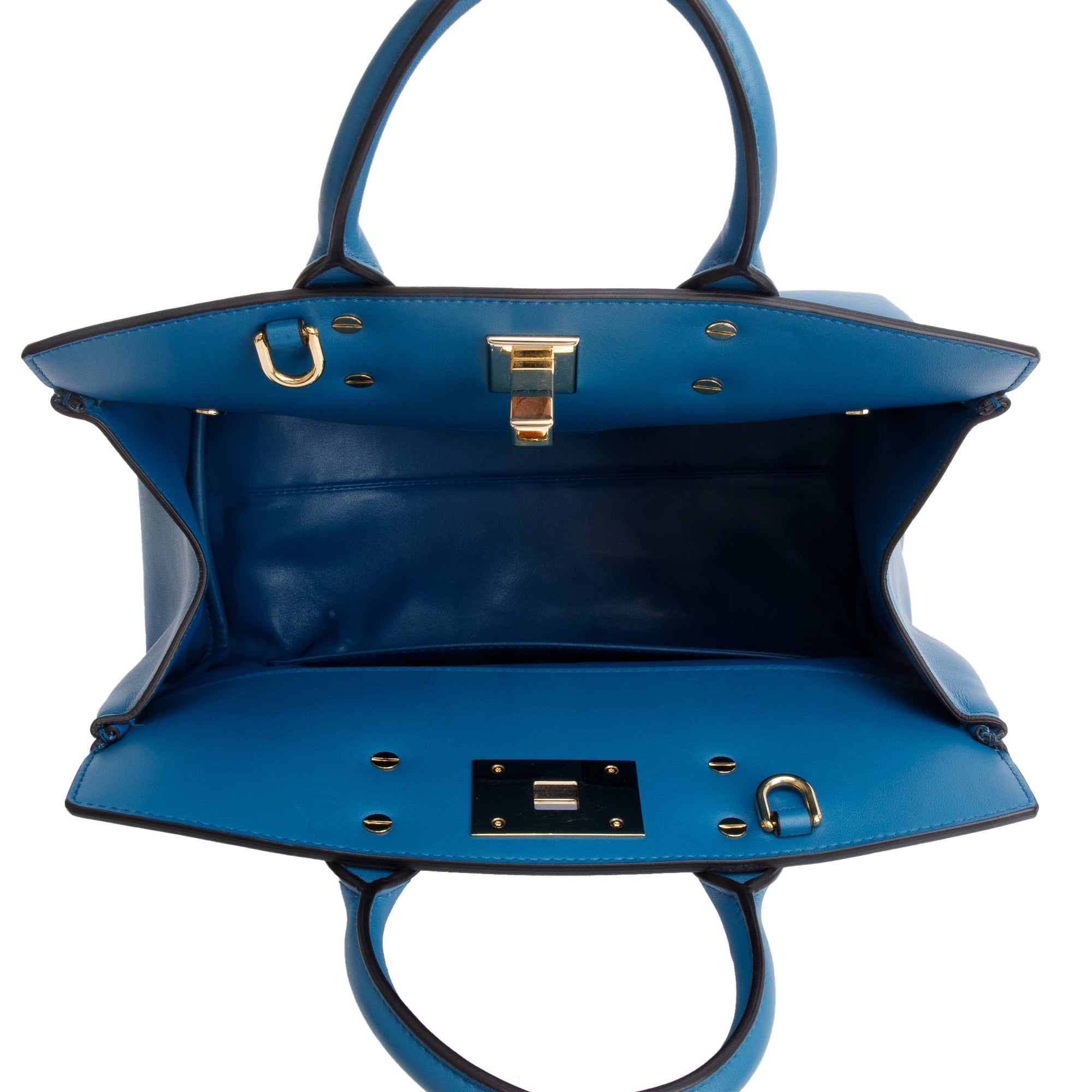 Ferragamo Small Blue Calfskin Studio Soft Bag w/ Pouch & Strap