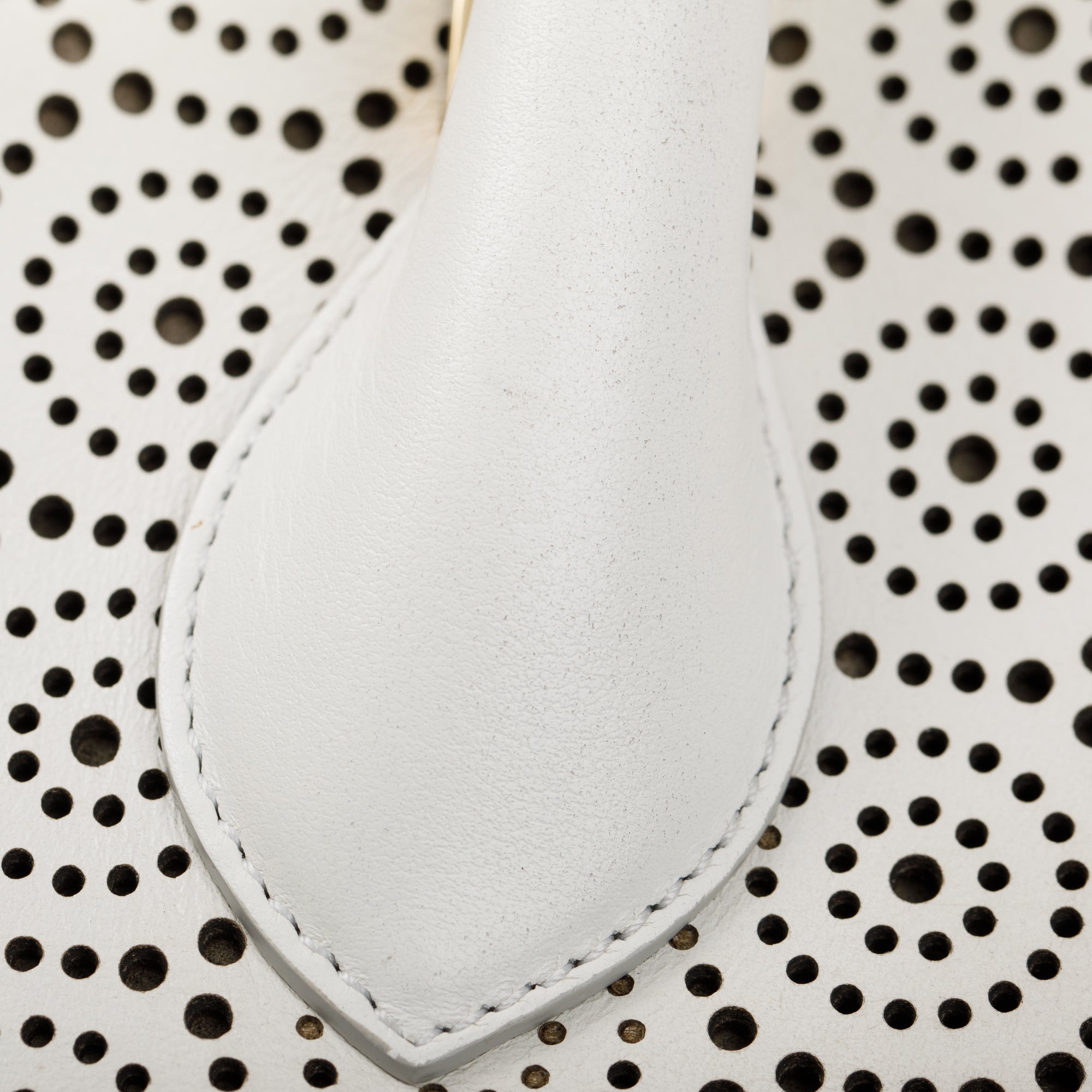 Ferragamo White Perforated Calfskin Leather Fiamma Bag w/ Strap