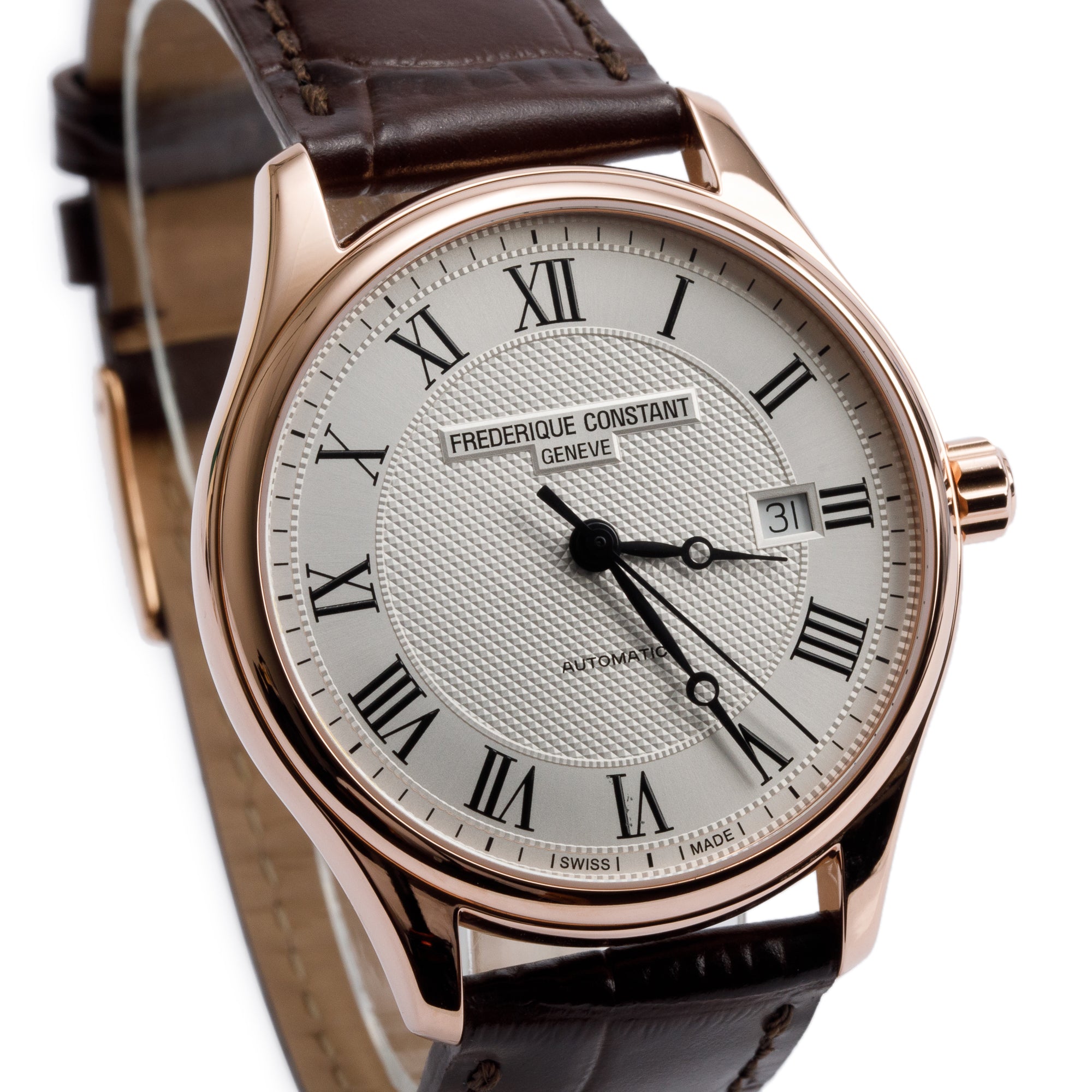 Frederique Constant Rose Gold Plated Stainless Steel Classics 40MM Automatic Watch w/ Box & Papers