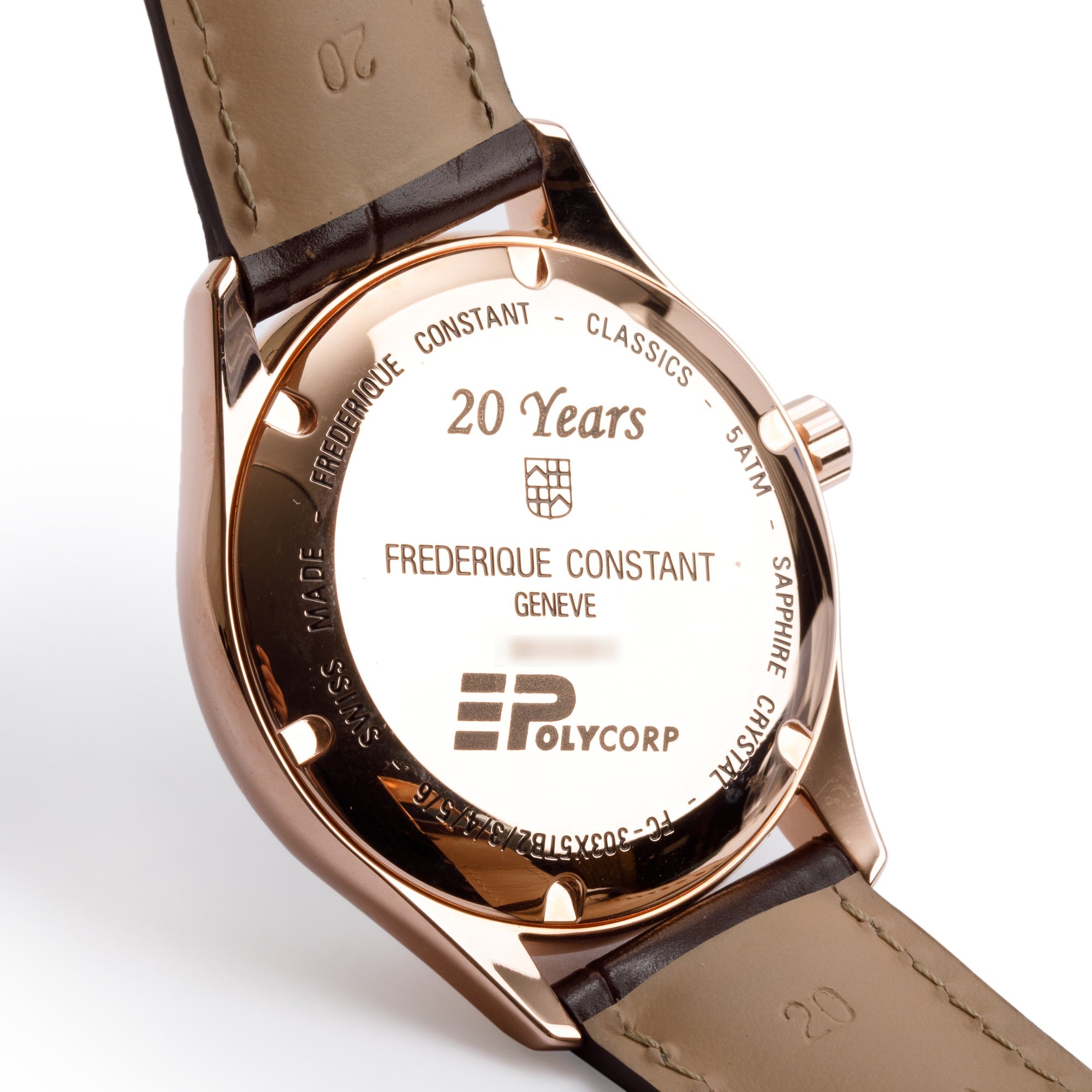Frederique Constant Rose Gold Plated Stainless Steel Classics 40MM Automatic Watch w/ Box & Papers