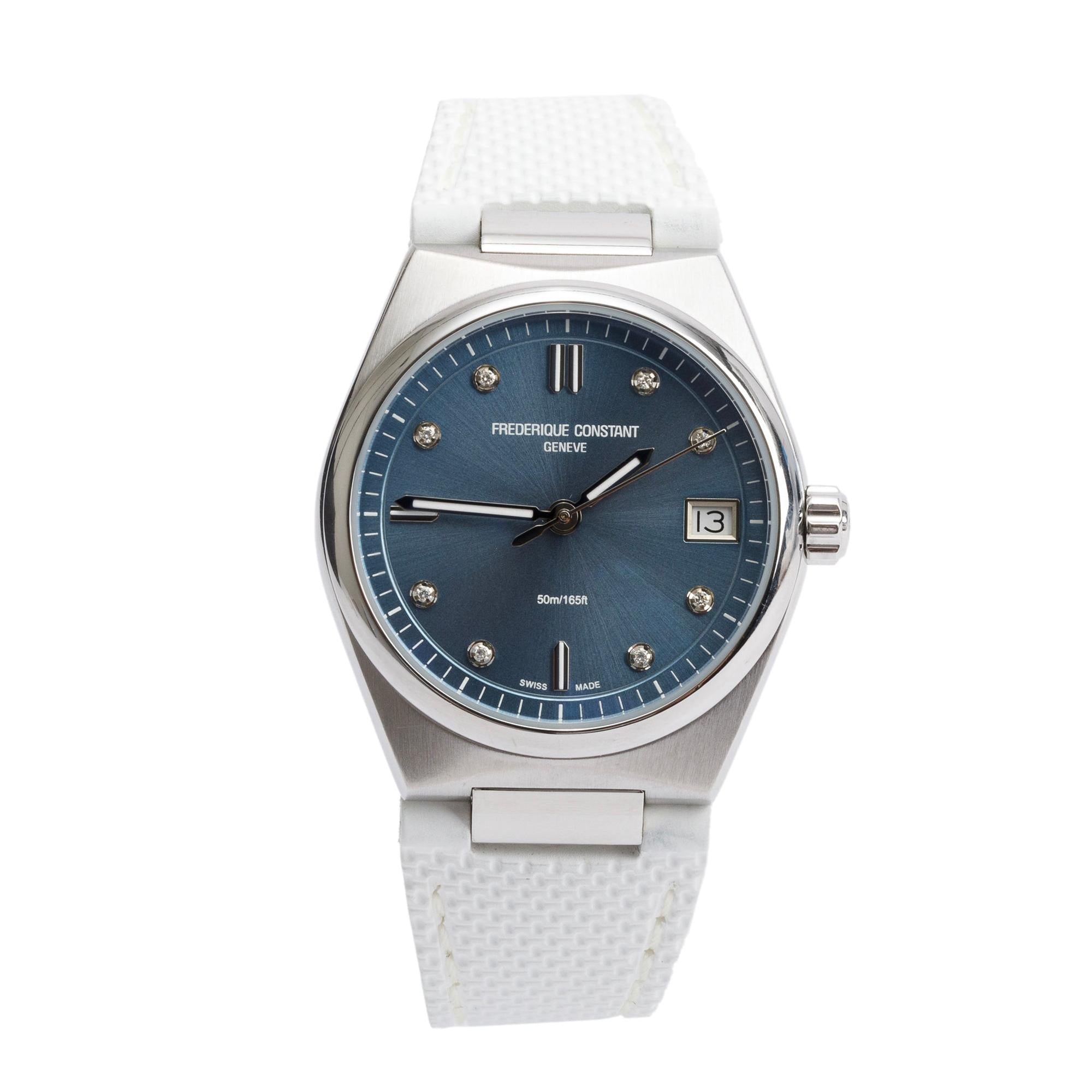 Frederique Constant Stainless Steel Diamond Dial Highlife 31 MM Quartz Watch w/ Box & Papers