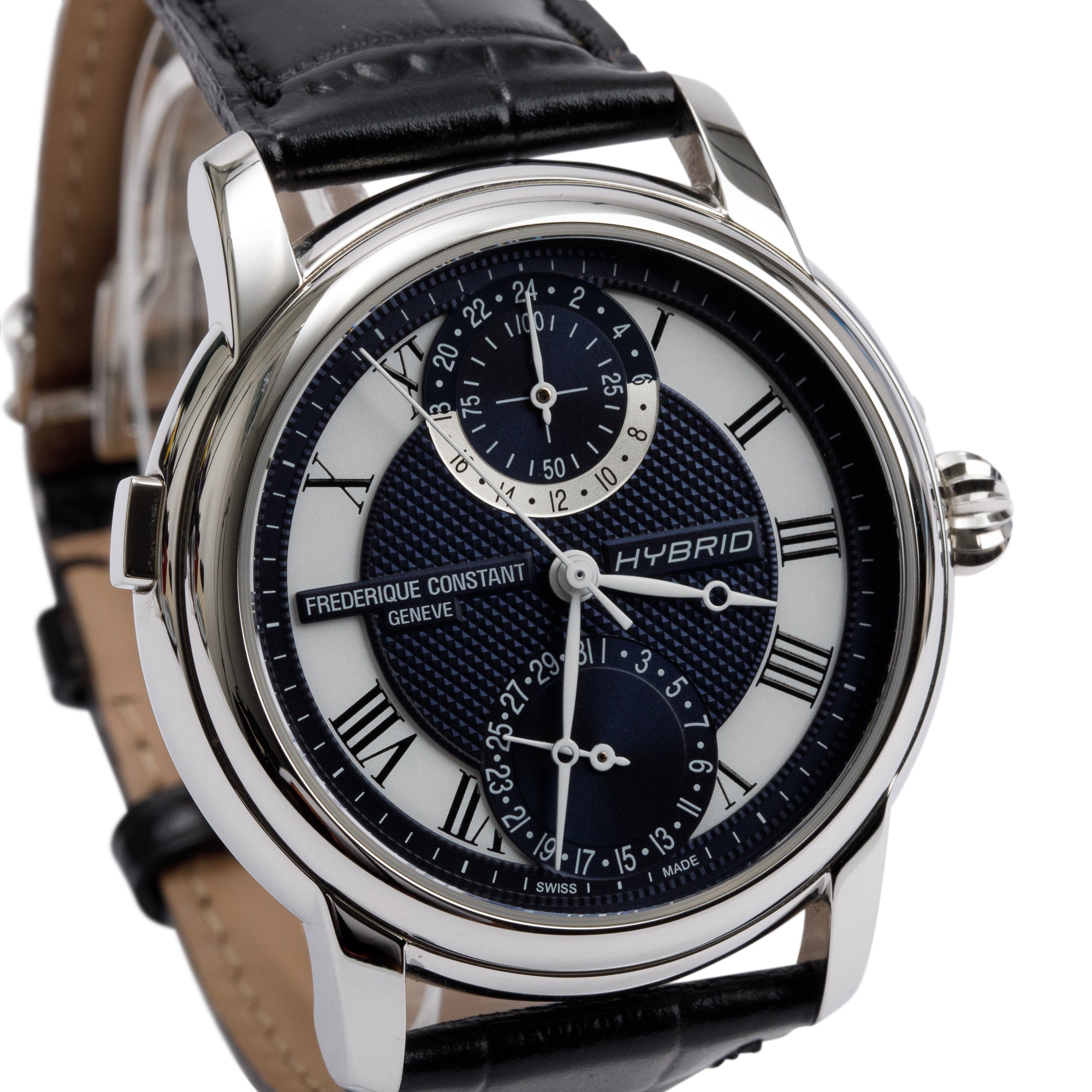 Frederique Constant Stainless Steel Hybrid Manufacture 42MM Automatic Watch w/ Box & Papers