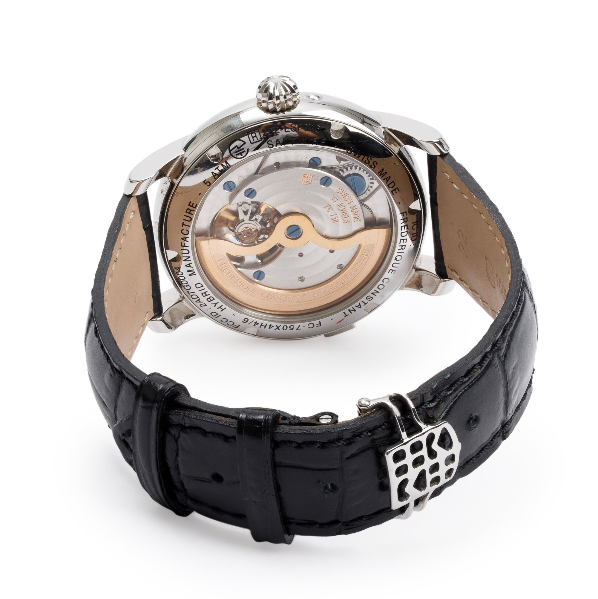 Frederique Constant Stainless Steel Hybrid Manufacture 42MM Automatic Watch w/ Box & Papers