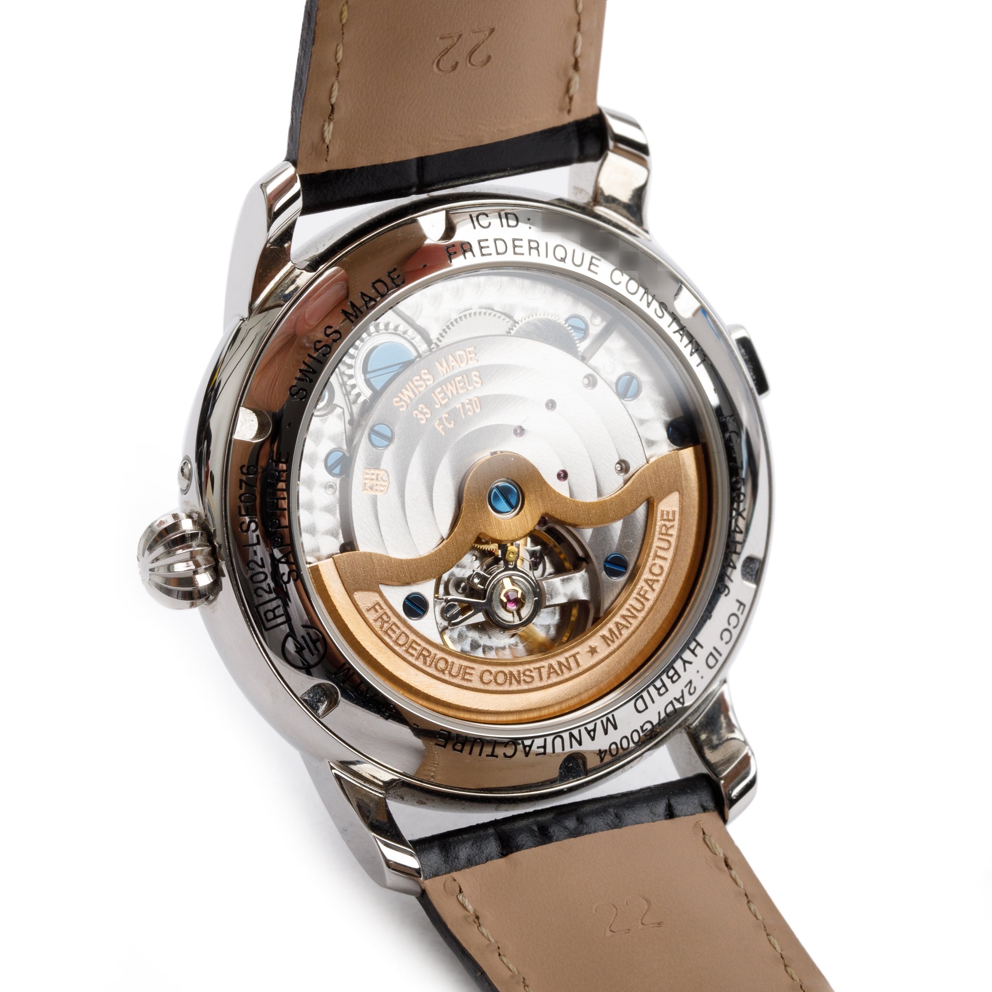 Frederique Constant Stainless Steel Hybrid Manufacture 42MM Automatic Watch w/ Box & Papers