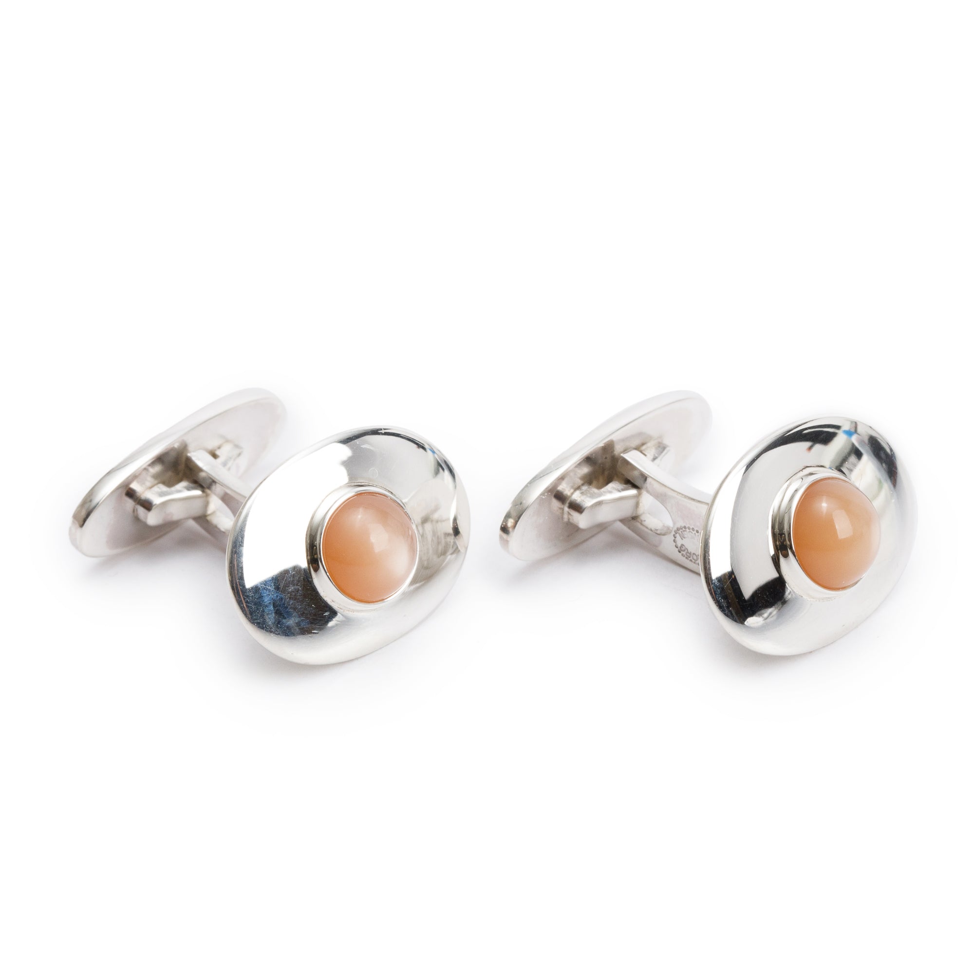 Georg Jensen Sterling Silver Pink Moonstone 203 A Cufflinks