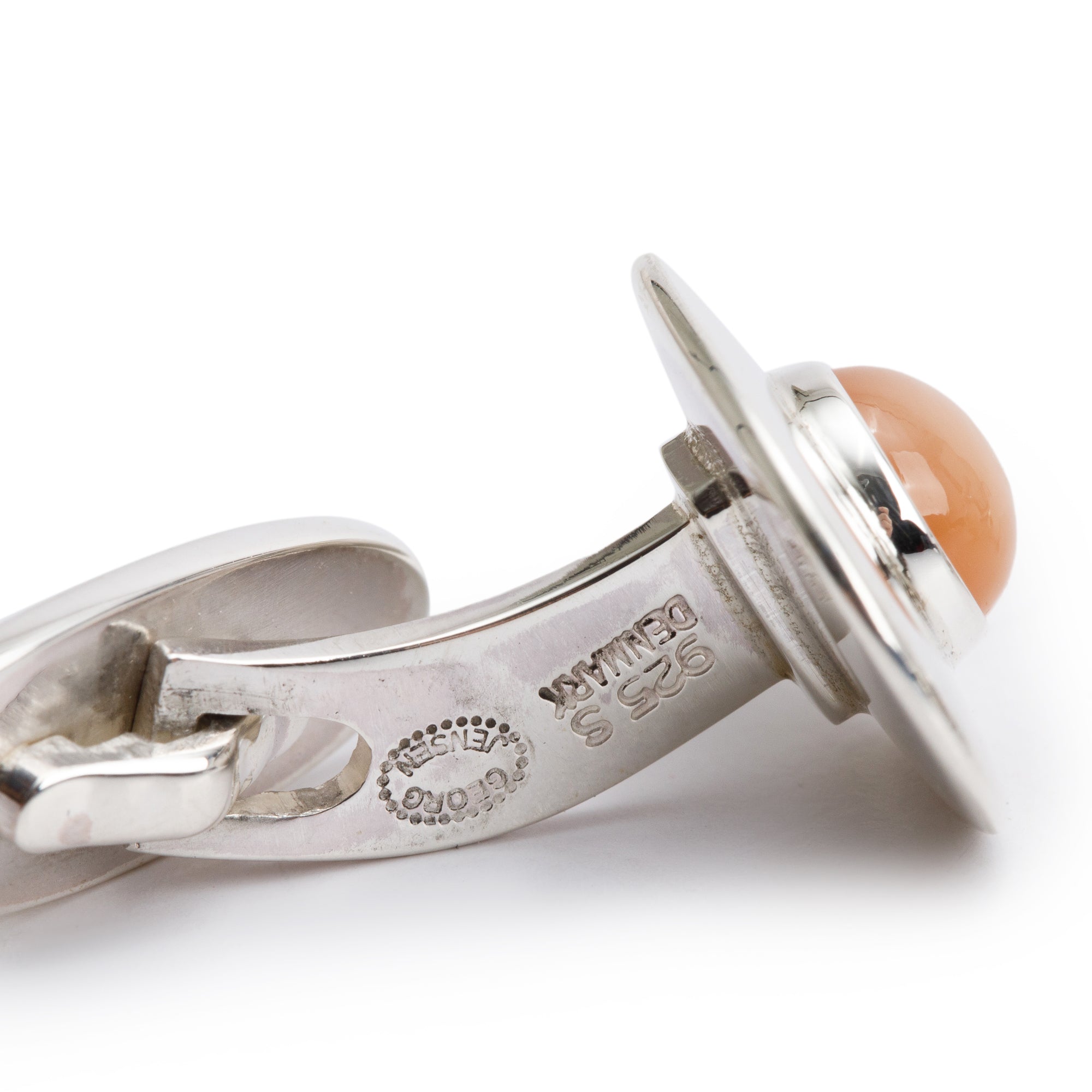 Georg Jensen Sterling Silver Pink Moonstone 203 A Cufflinks