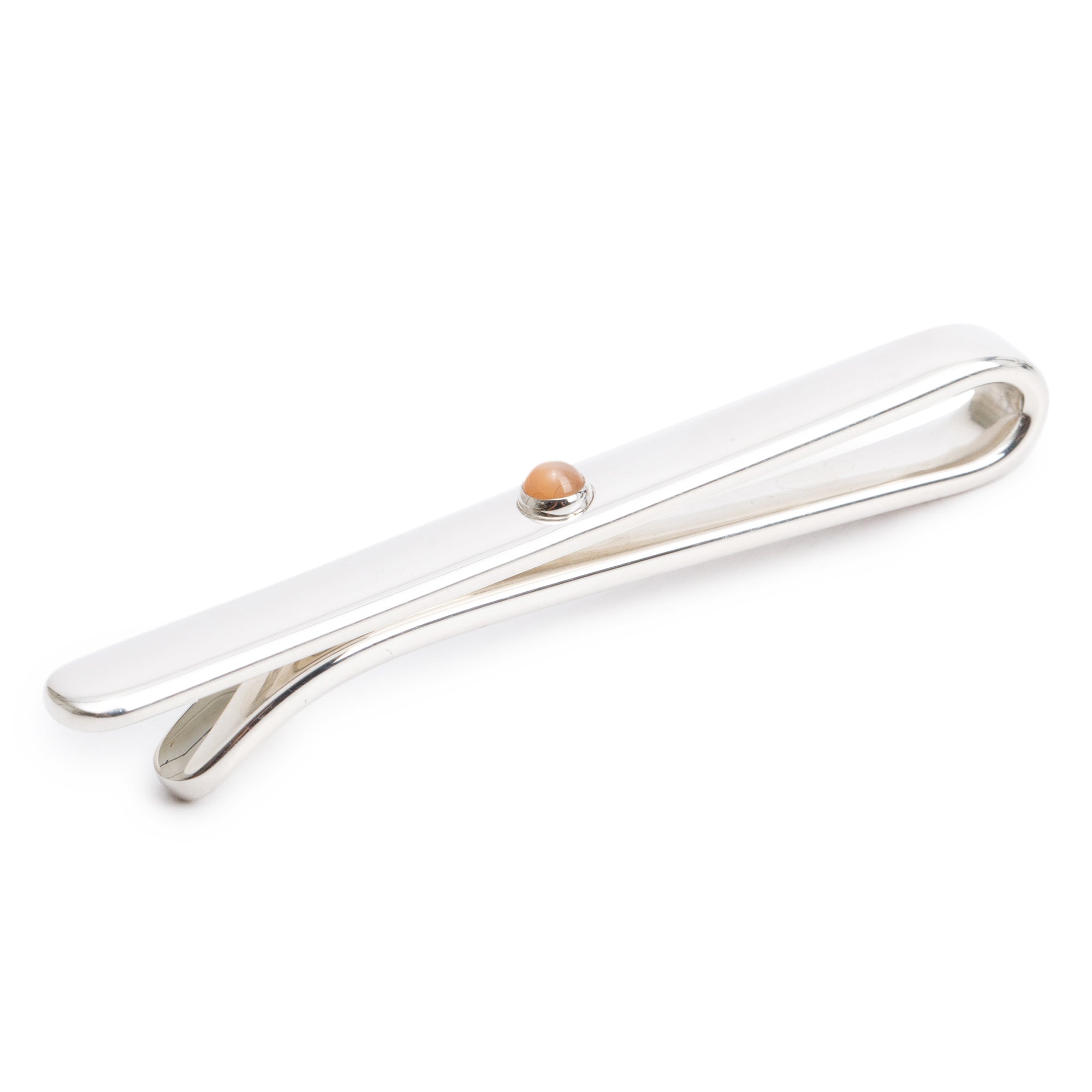 Georg Jensen Sterling Silver Pink Moonstone 203 Tie Clip