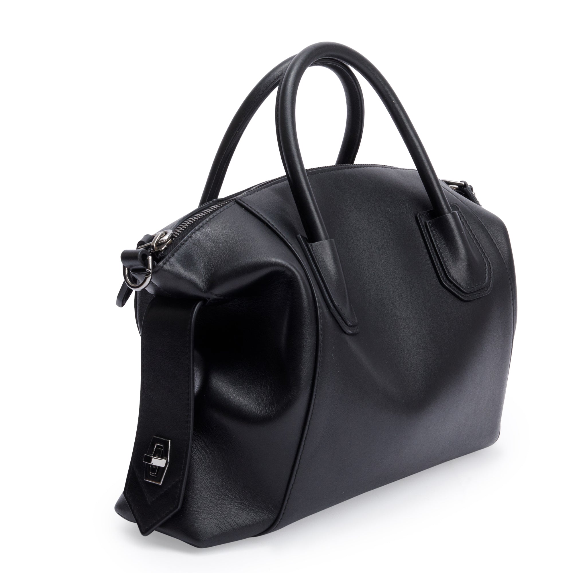 Givenchy 2020 Black Calfskin Leather Small Soft Antigona Tote w/ Strap