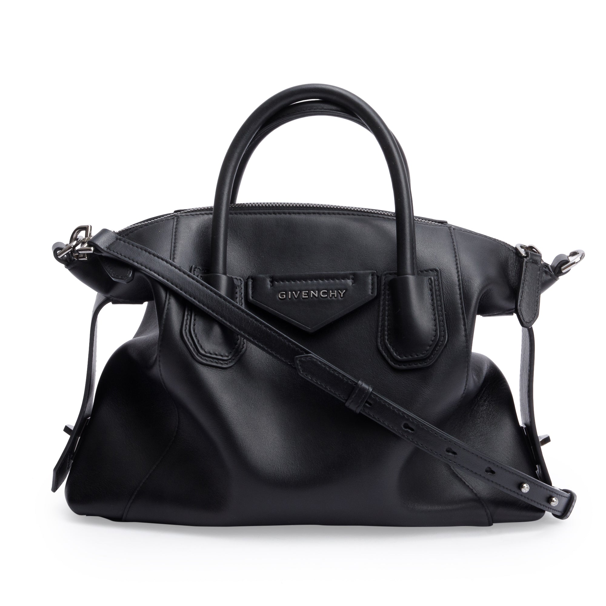 Givenchy 2020 Black Calfskin Leather Small Soft Antigona Tote w/ Strap