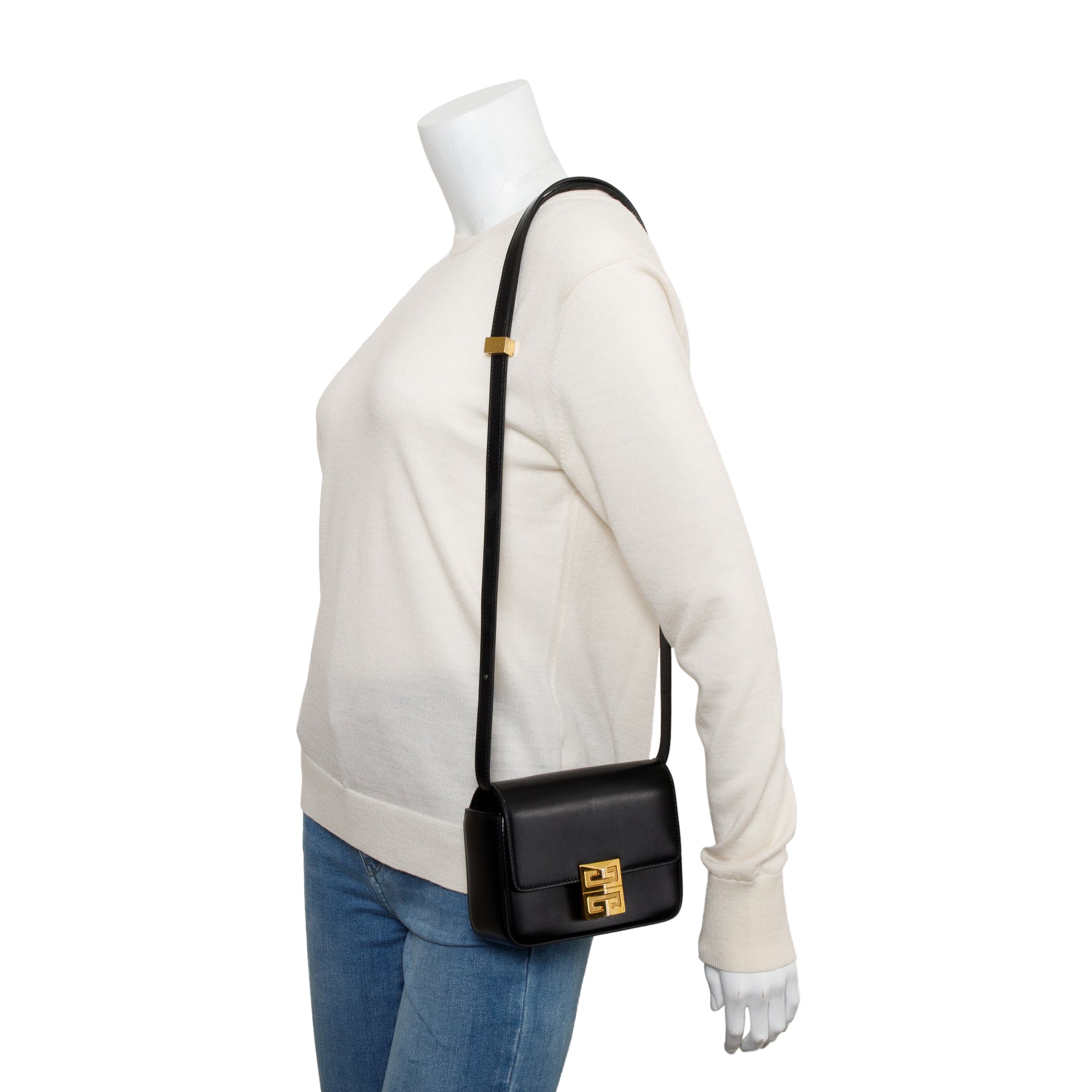 Givenchy 2021 Black Box Leather Small 4G Crossbody Bag