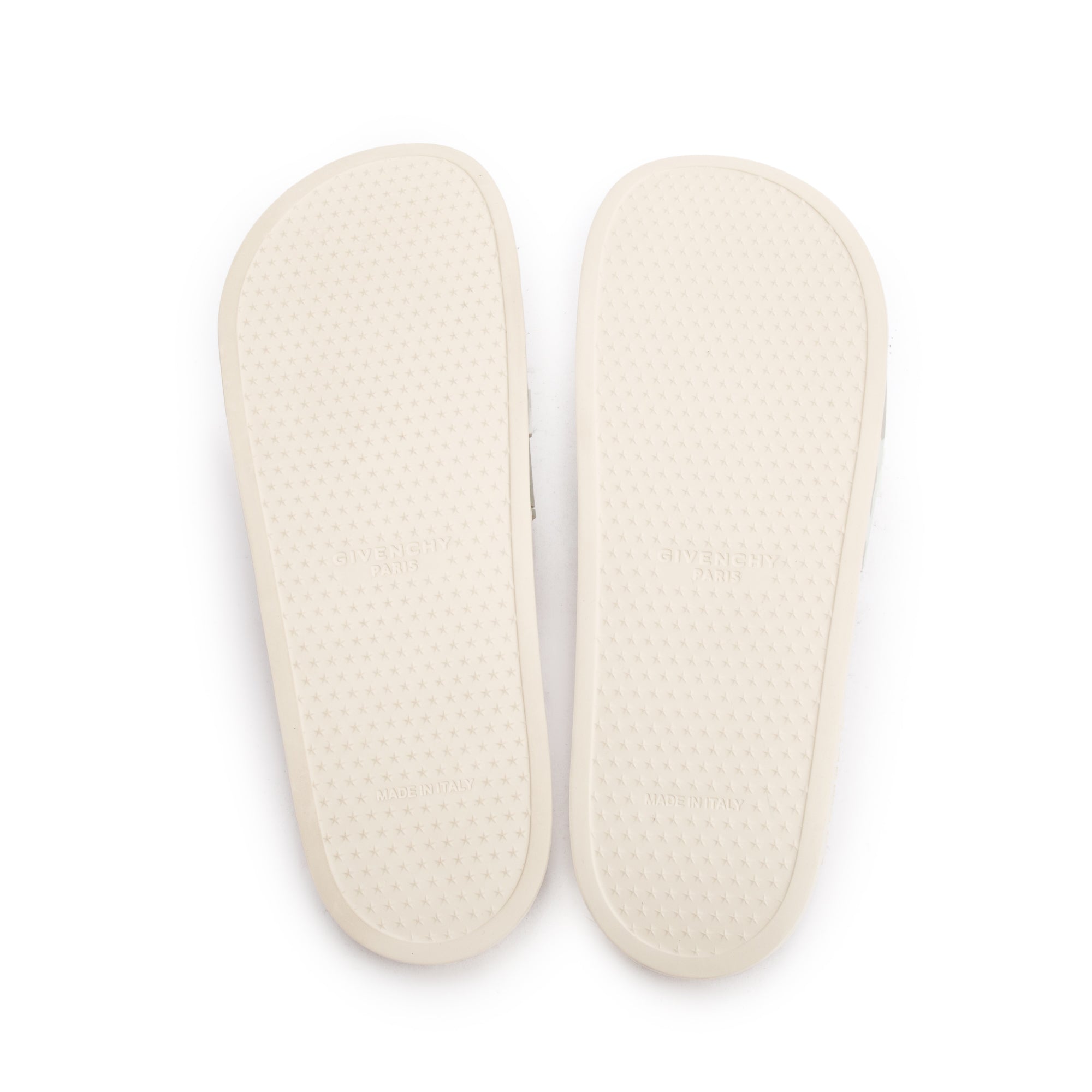 Givenchy 2022 Beige Camouflage Rubber Logo Slides, Size 45 w/ Box