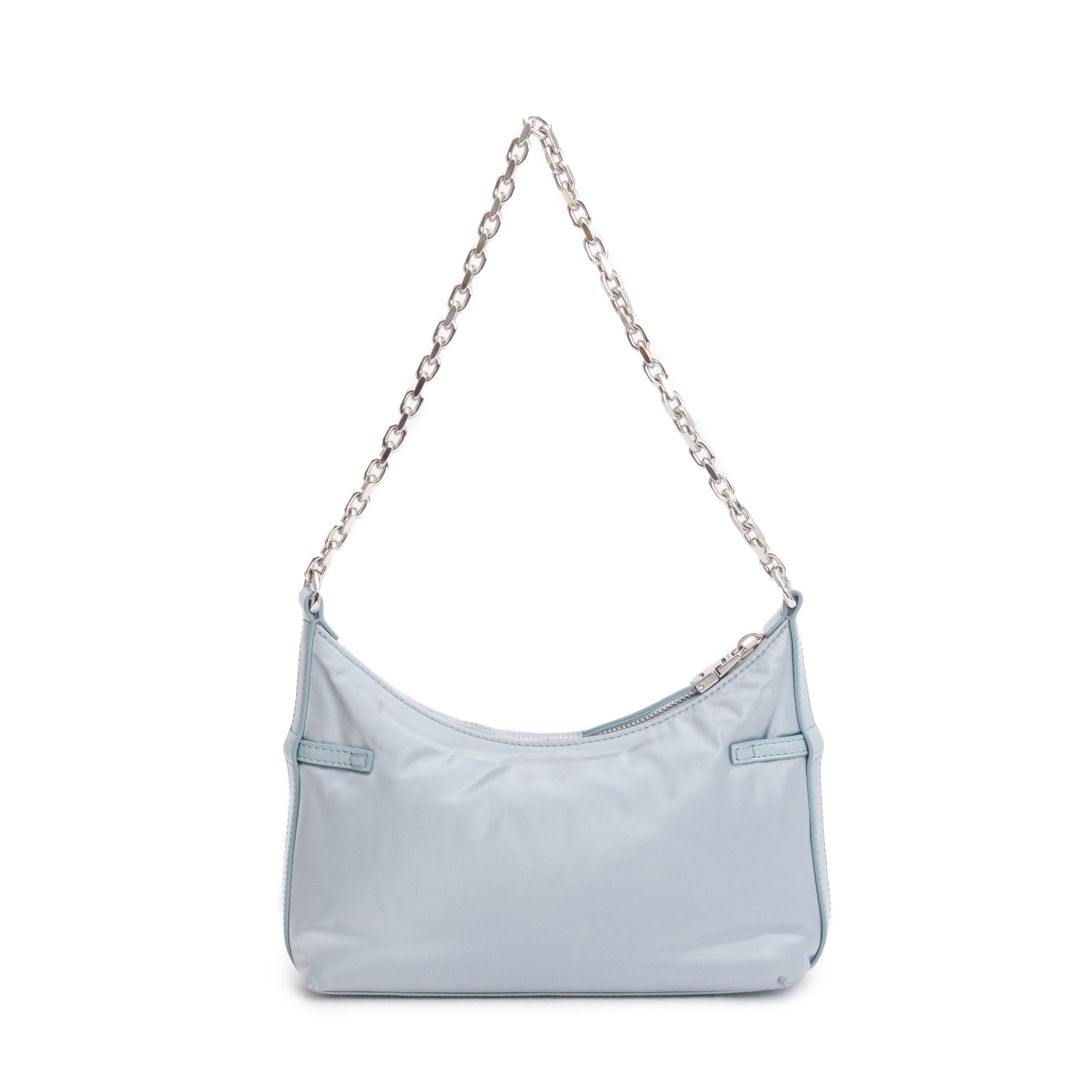 Givenchy 2023 Blue Metallic Nylon Satin Mini Voyou Party Shoulder Bag
