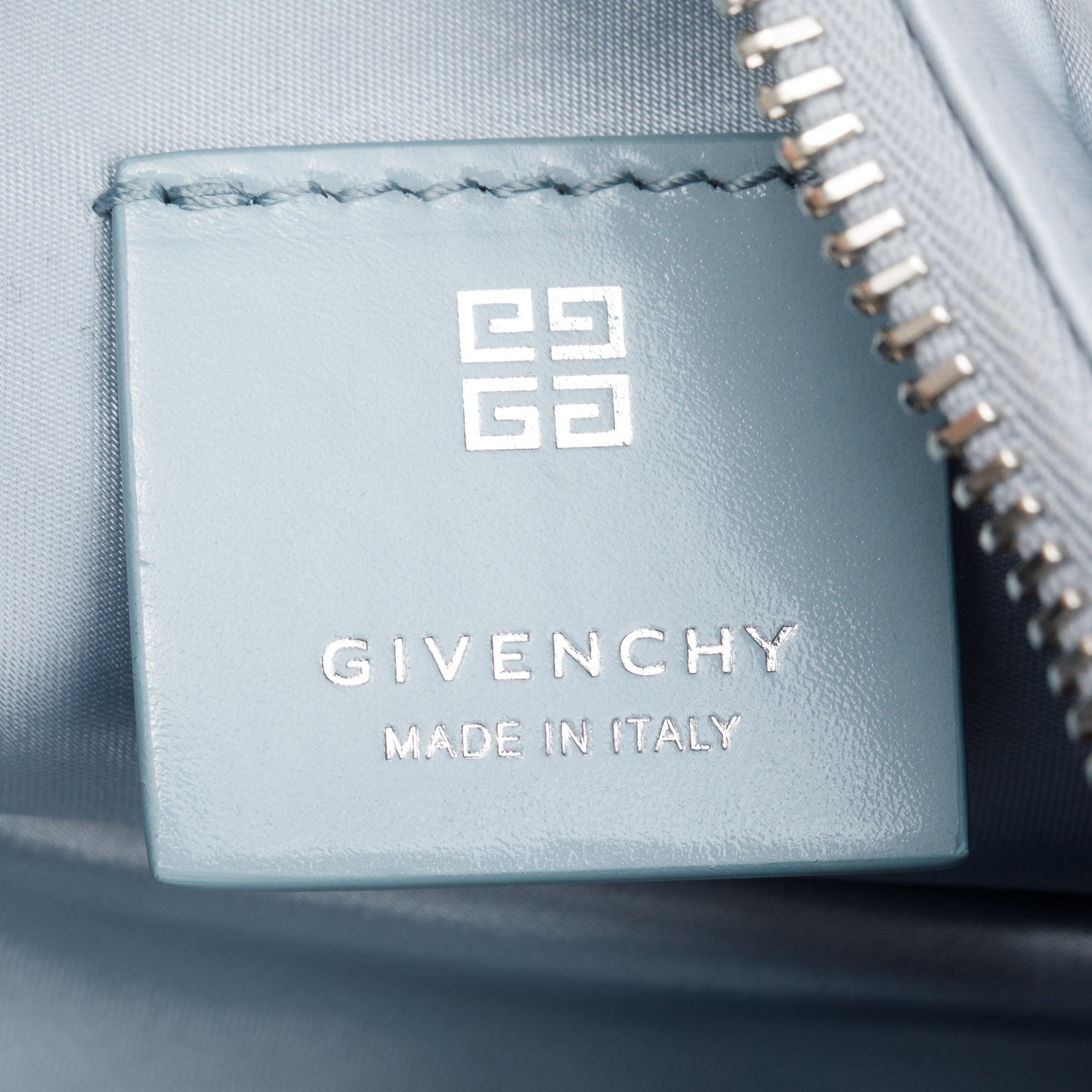 Givenchy 2023 Blue Metallic Nylon Satin Mini Voyou Party Shoulder Bag