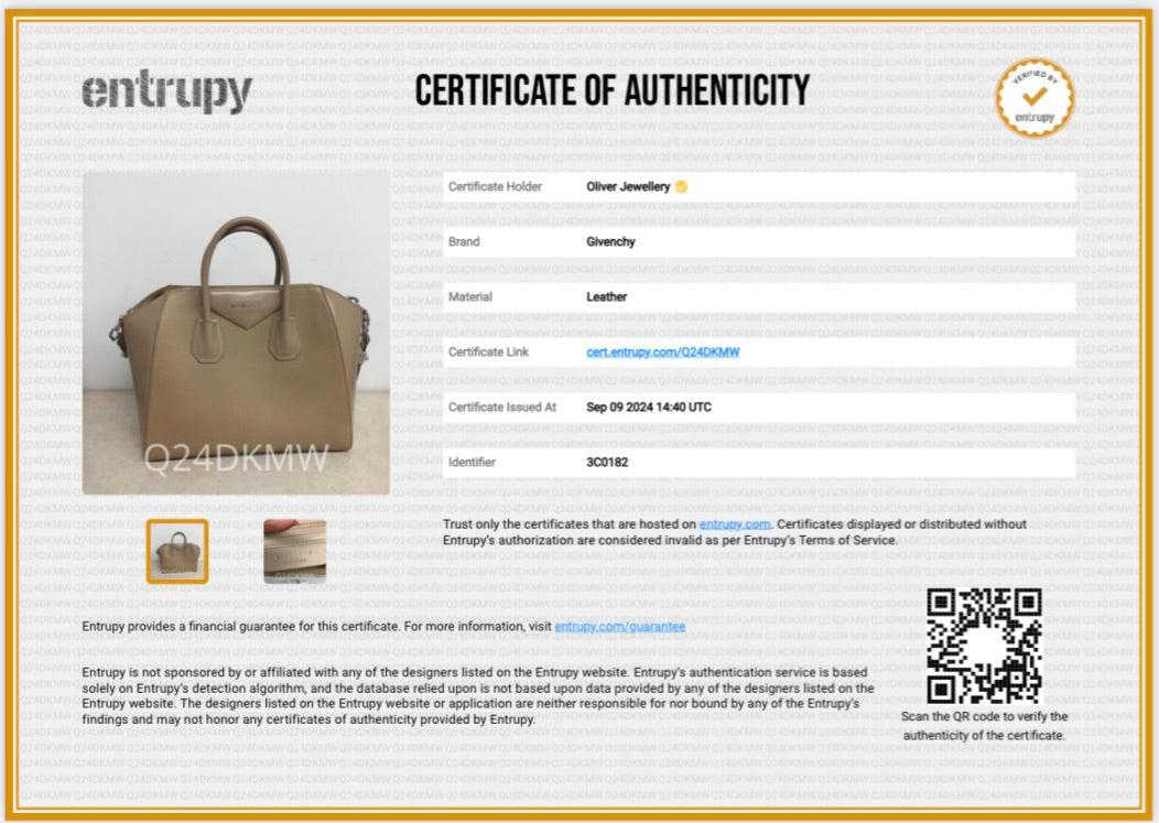 Givenchy Beige Grained/Smoothe Calfskin Leather Medium Antigona Bag