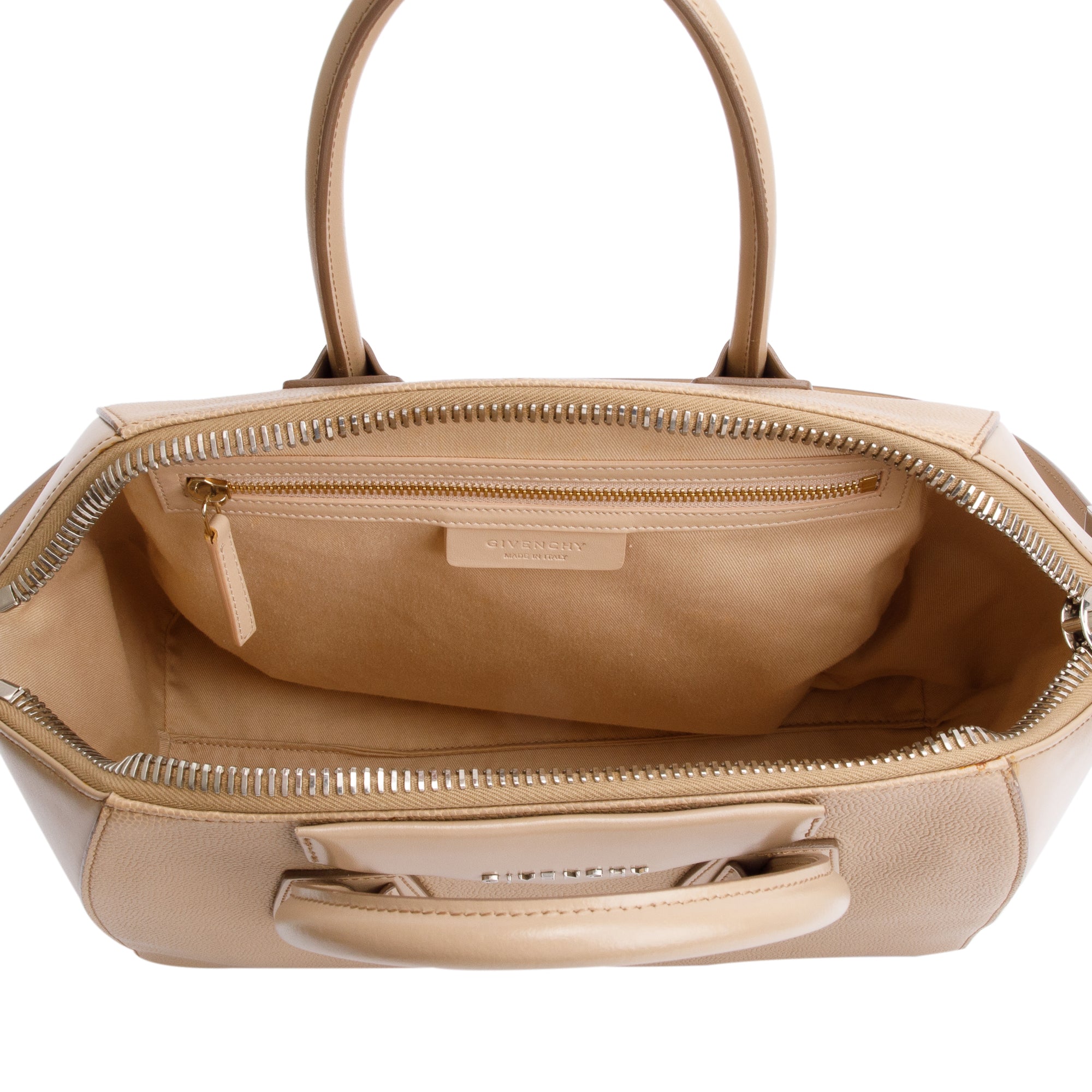 Givenchy Beige Grained/Smoothe Calfskin Leather Medium Antigona Bag