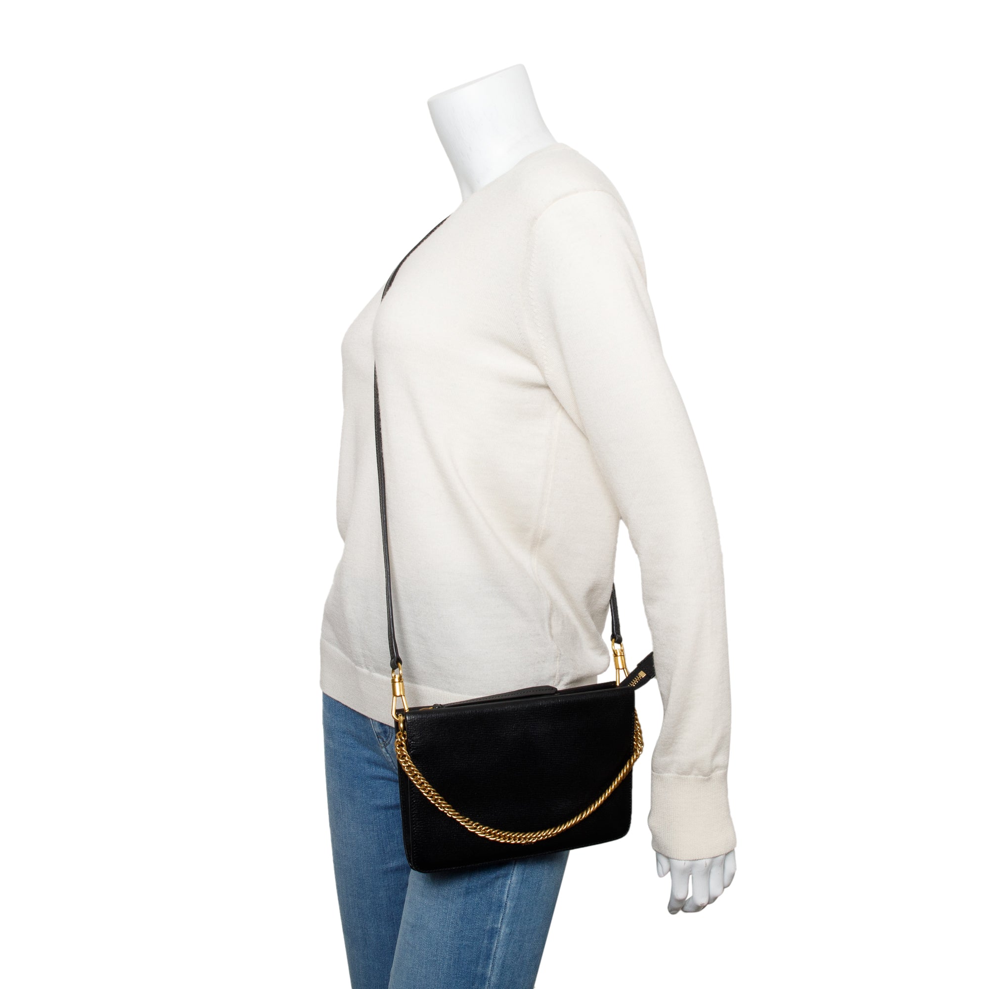 Givenchy Black Calf Leather Cross3 Crossbody Bag