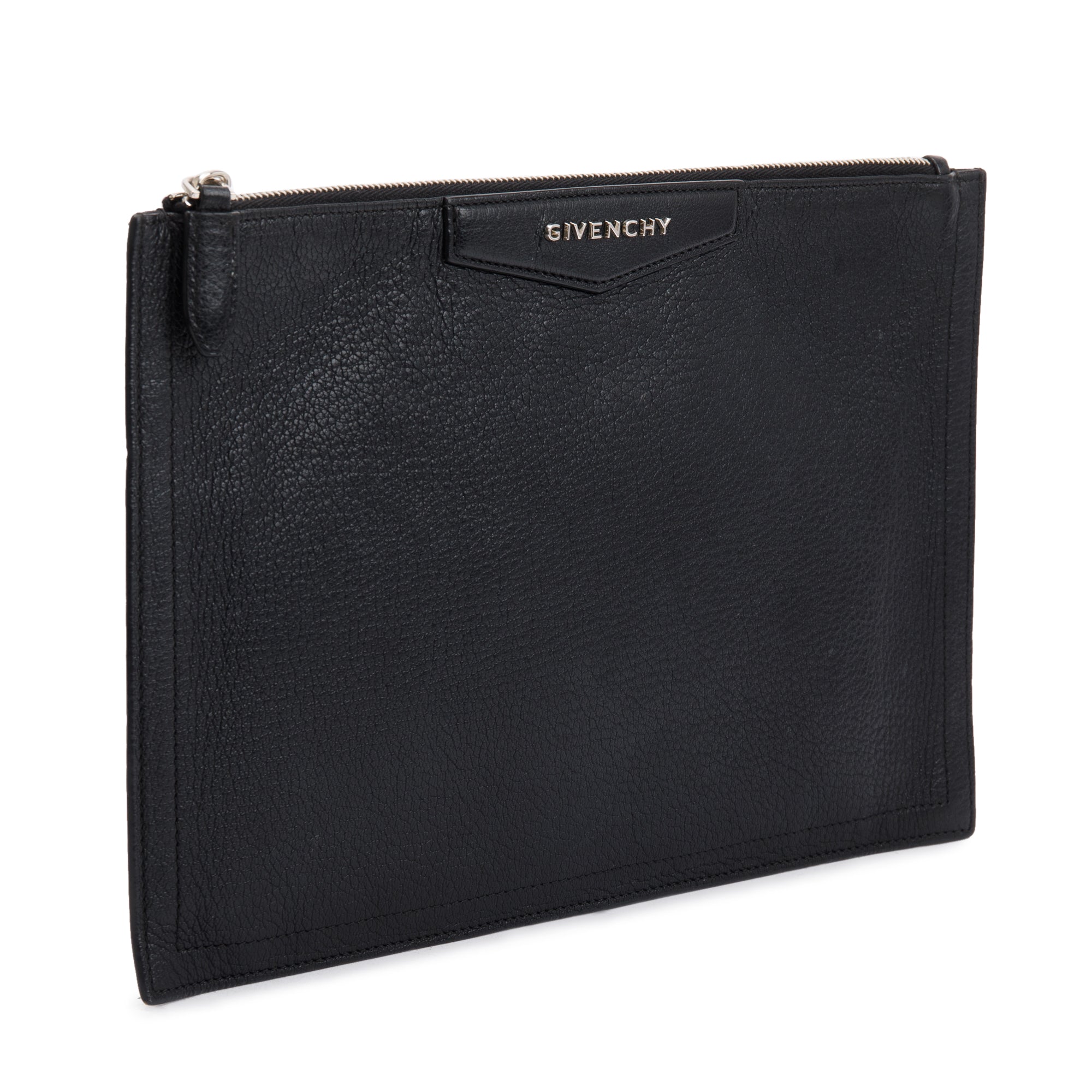 Givenchy Black Calfskin Leather Medium Antigona Zip Pouch
