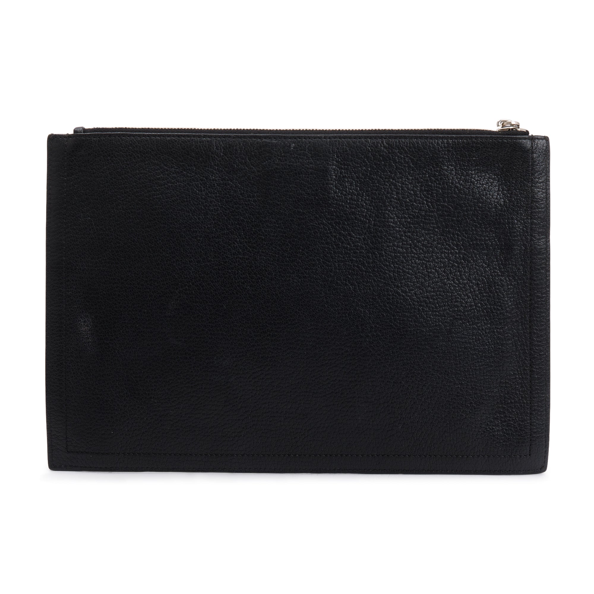Givenchy Black Calfskin Leather Medium Antigona Zip Pouch