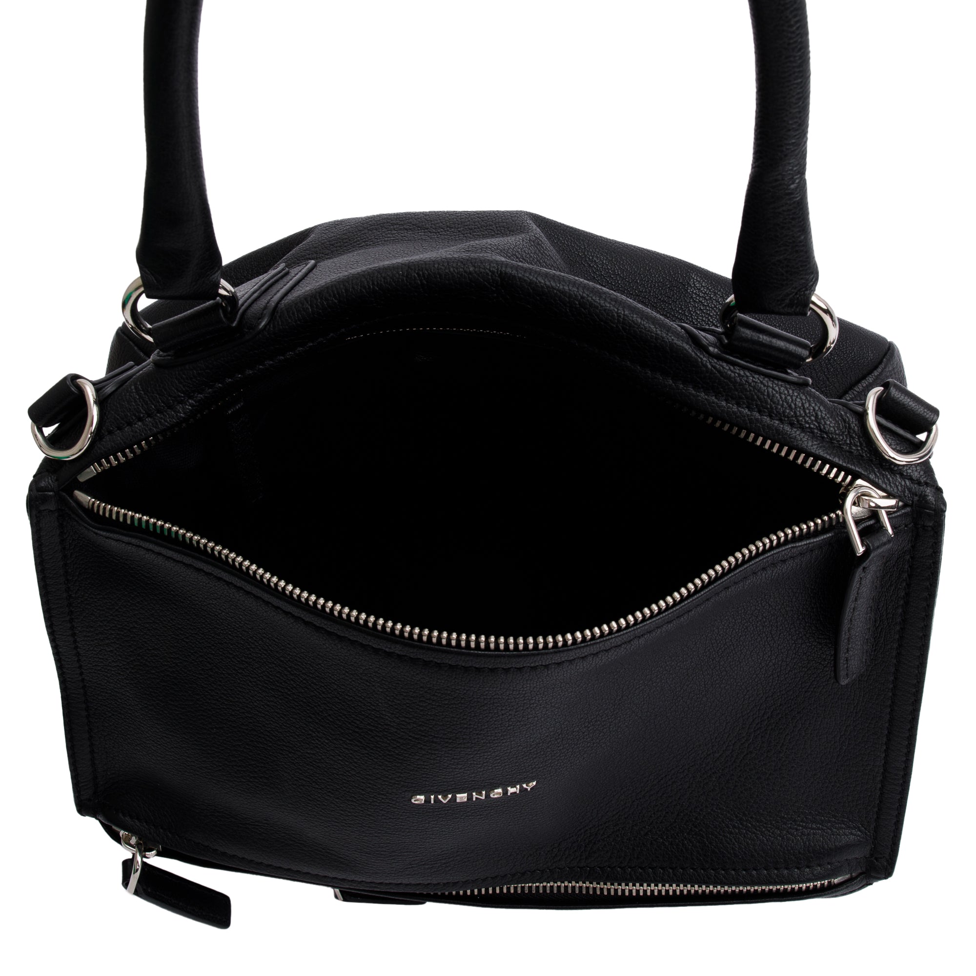 Givenchy Black Calfskin Leather Medium Pandora Leather Satchel