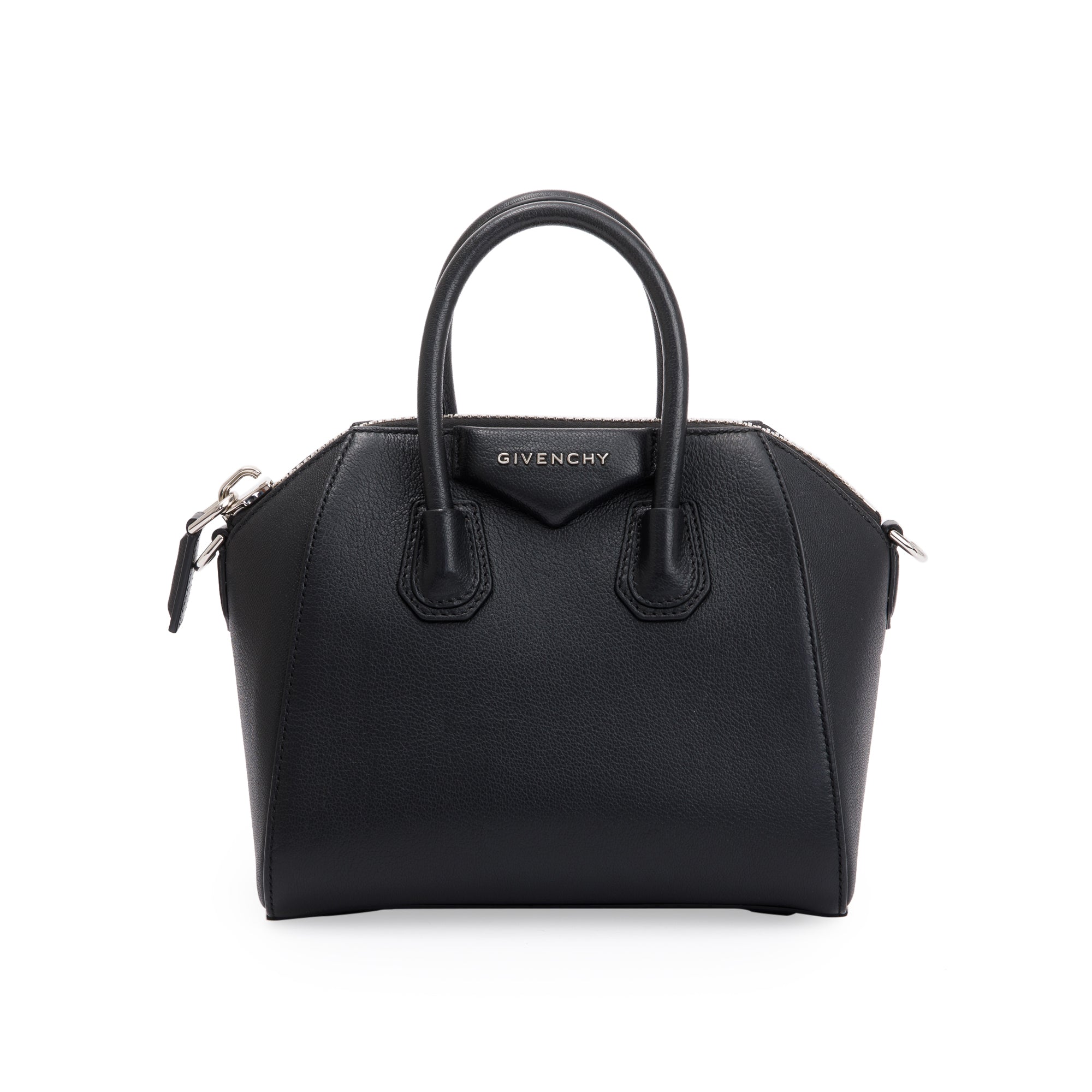 Givenchy Black Calfskin Leather Mini Antigona Bag w/ Strap