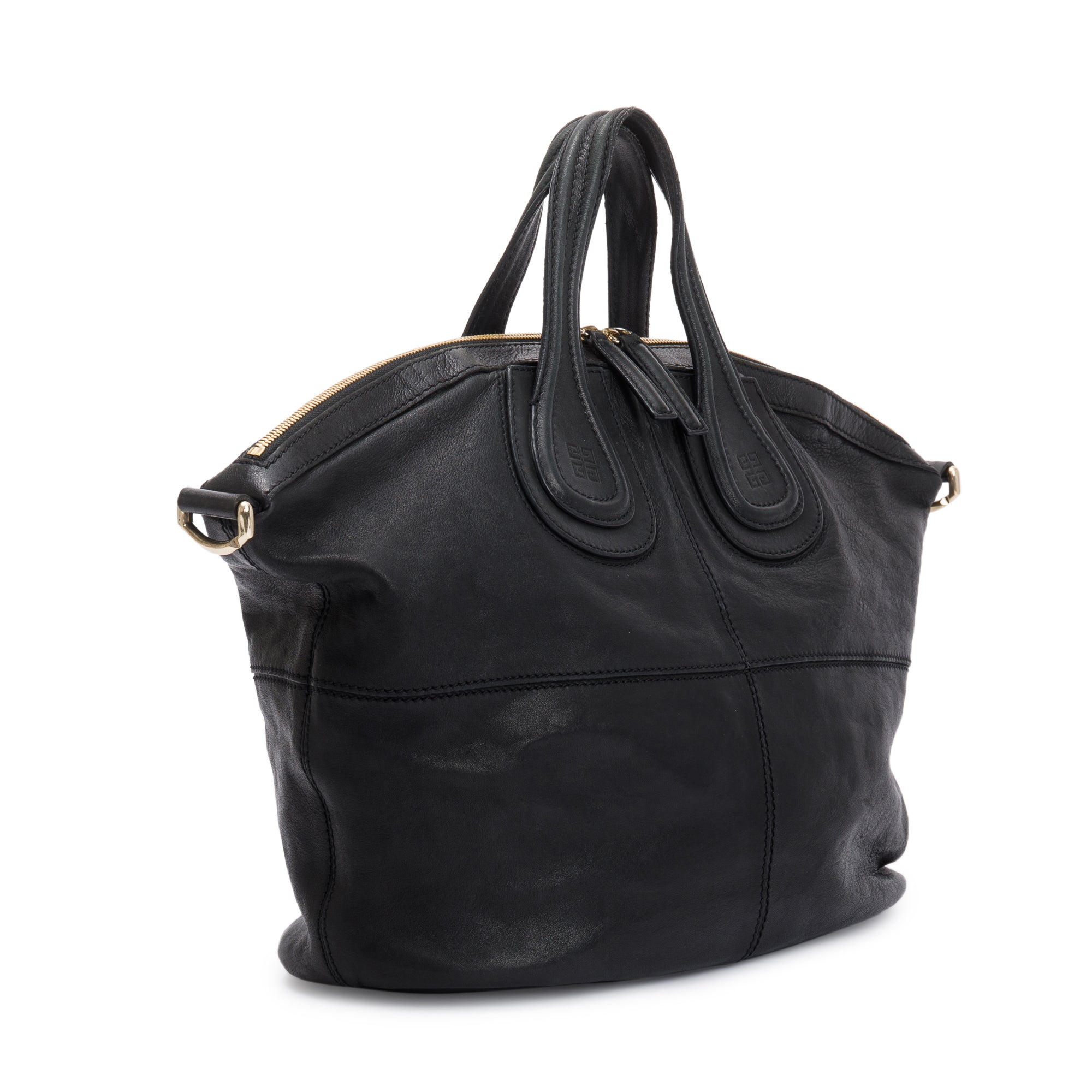 Givenchy Black Calfskin Leather Nightingale Tote w/ Strap