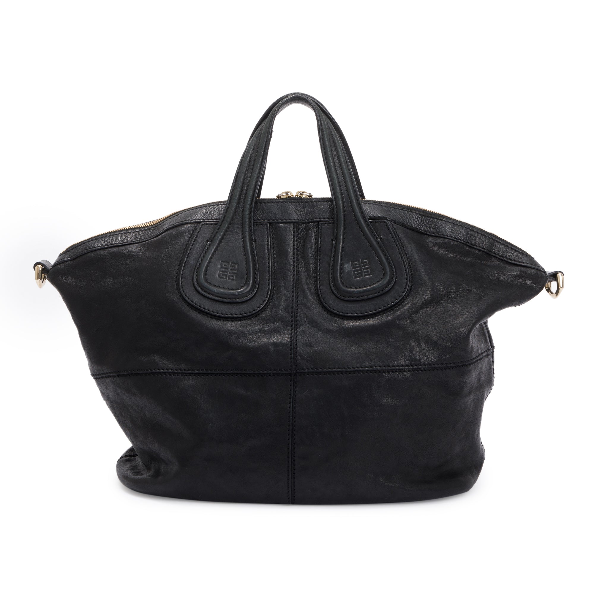 Givenchy Black Calfskin Leather Nightingale Tote w/ Strap