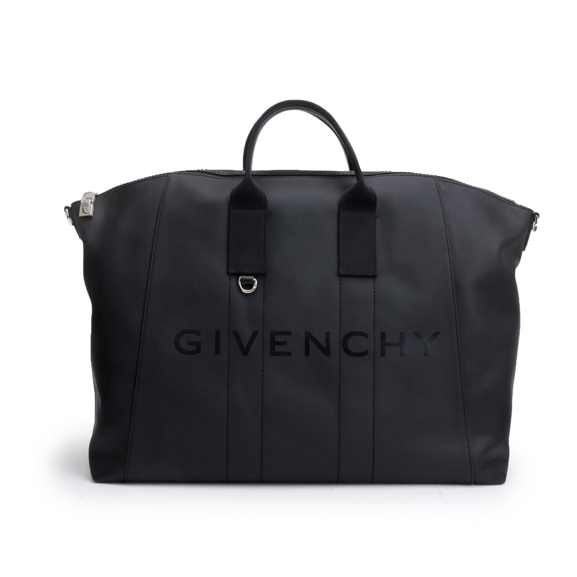 Givenchy Black Coated Canvas Antigona Sport Large Duffle Bag w/ Strap