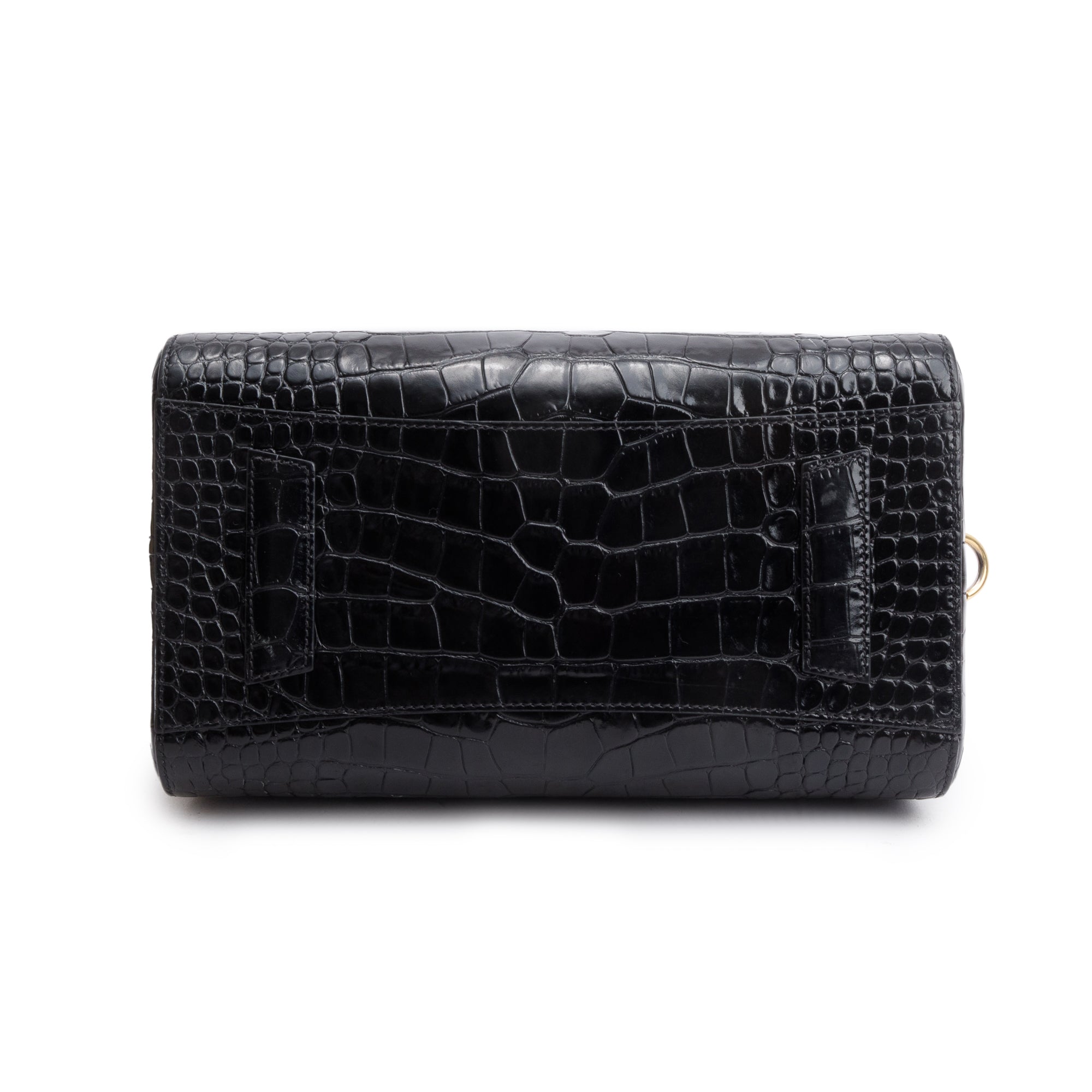 Givenchy Black Croc-Embossed Leather Small Antigona Bag