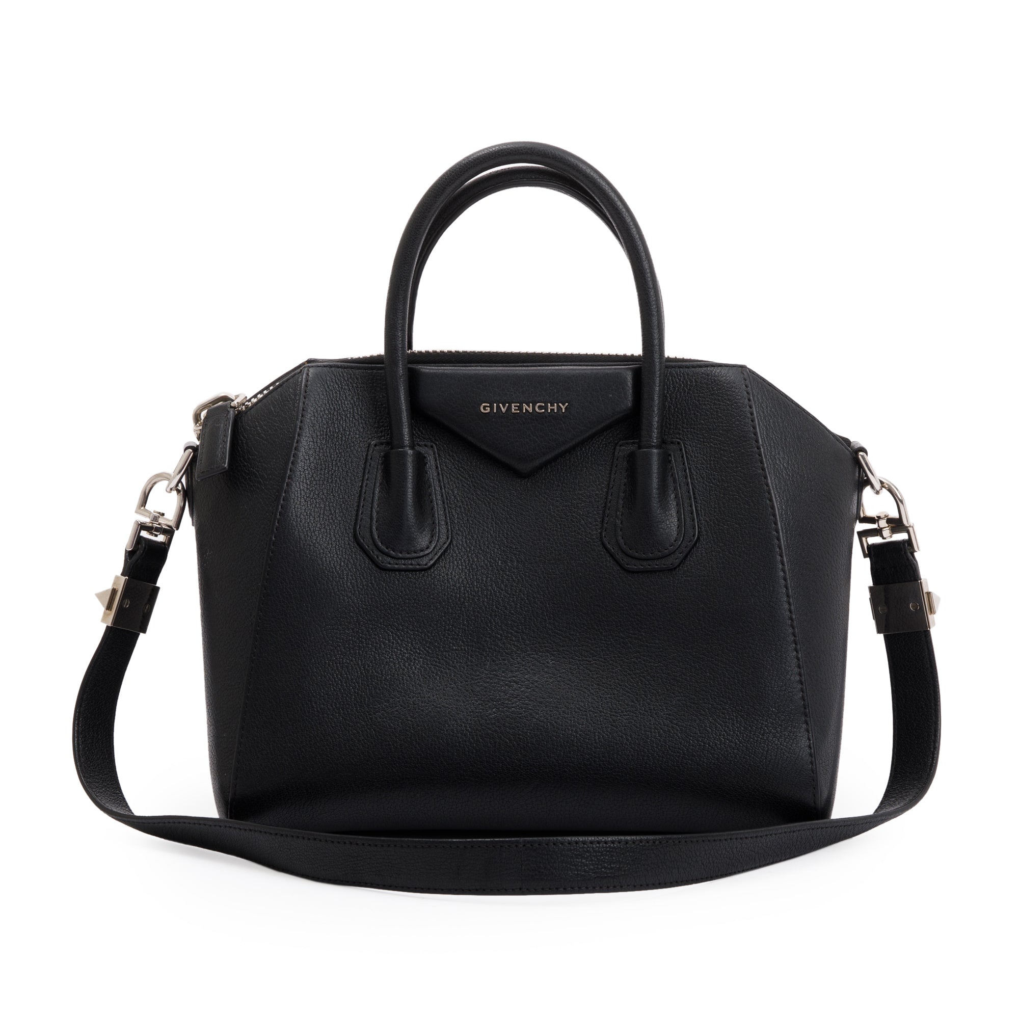 Givenchy Black Grained Calfskin Small Antigona Bag