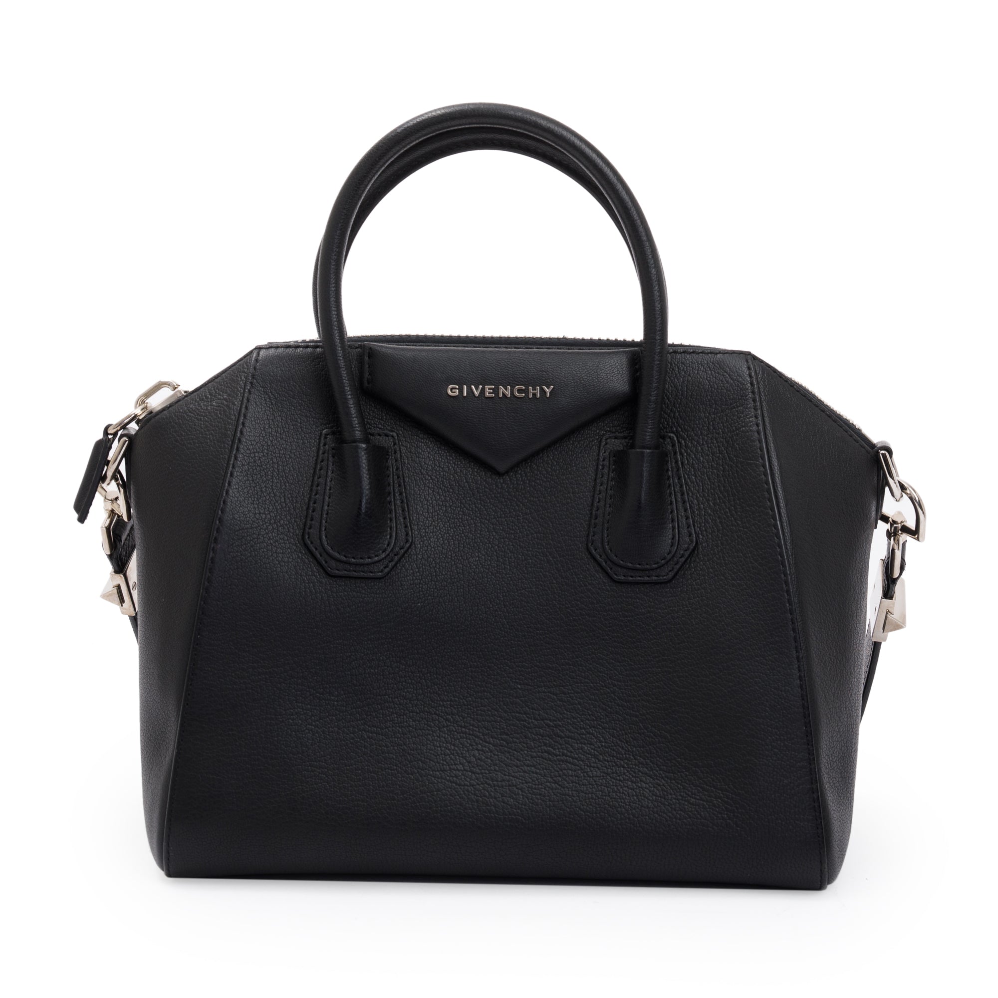 Givenchy Black Grained Calfskin Small Antigona Bag