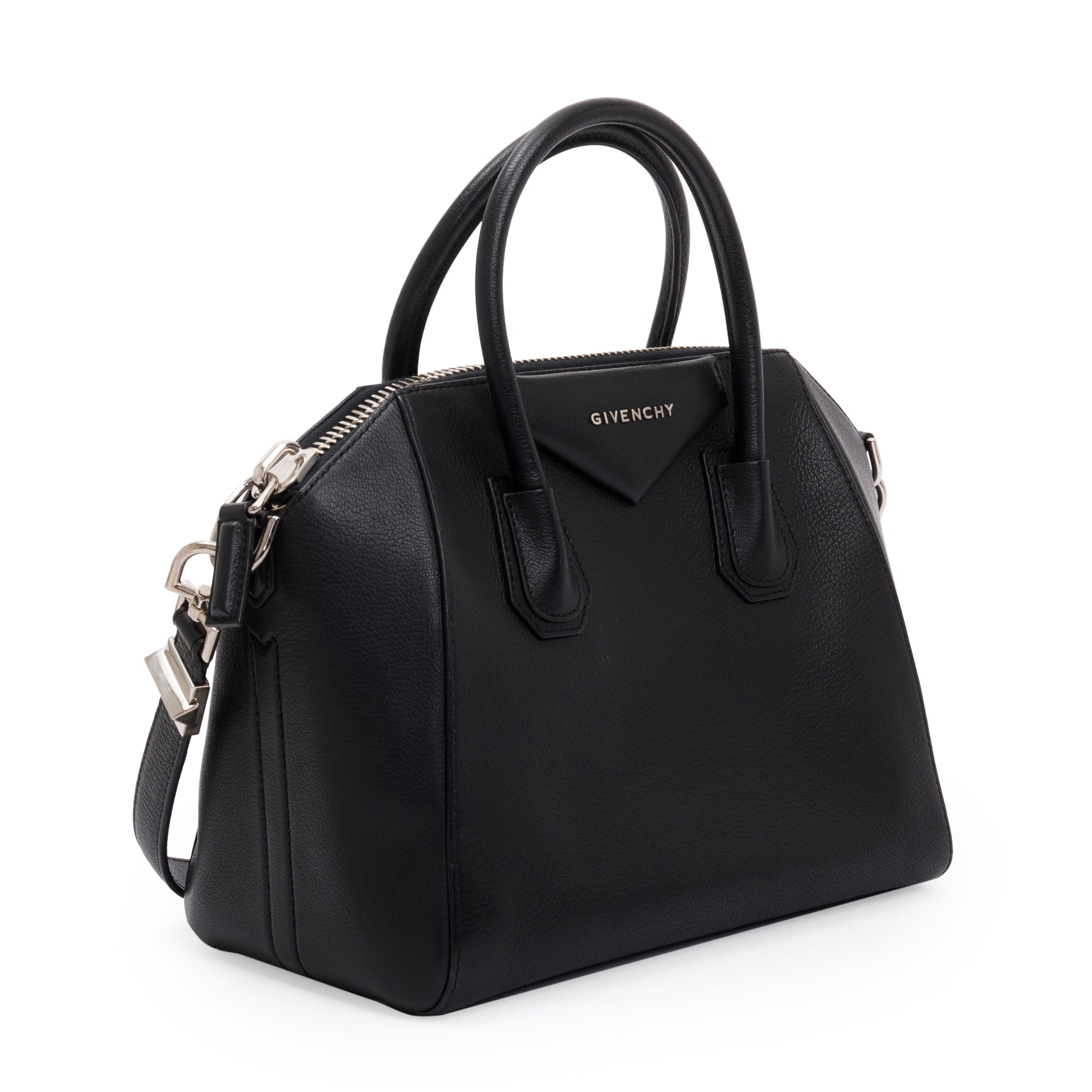 Givenchy Black Grained Calfskin Small Antigona Bag