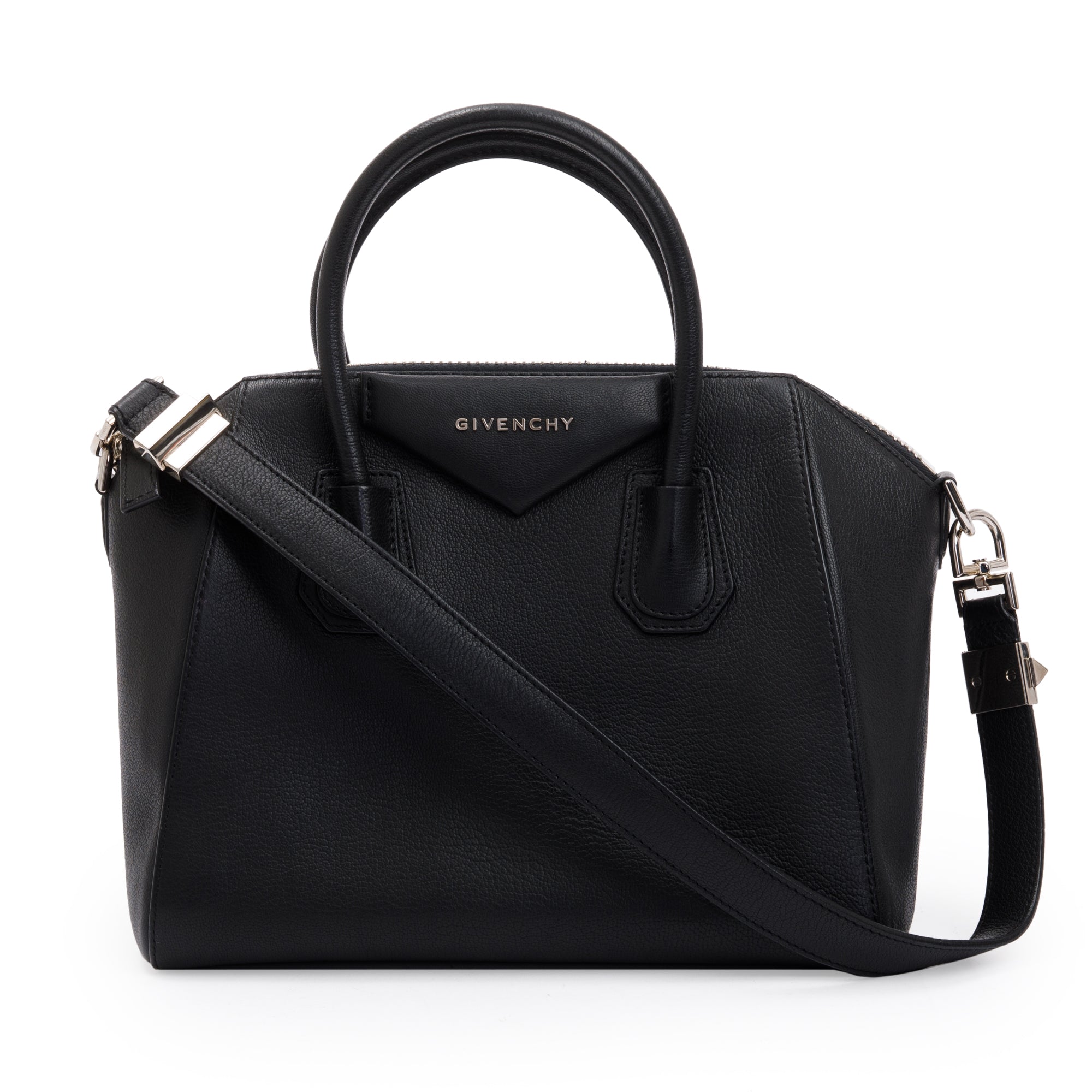 Givenchy Black Grained Calfskin Small Antigona Bag