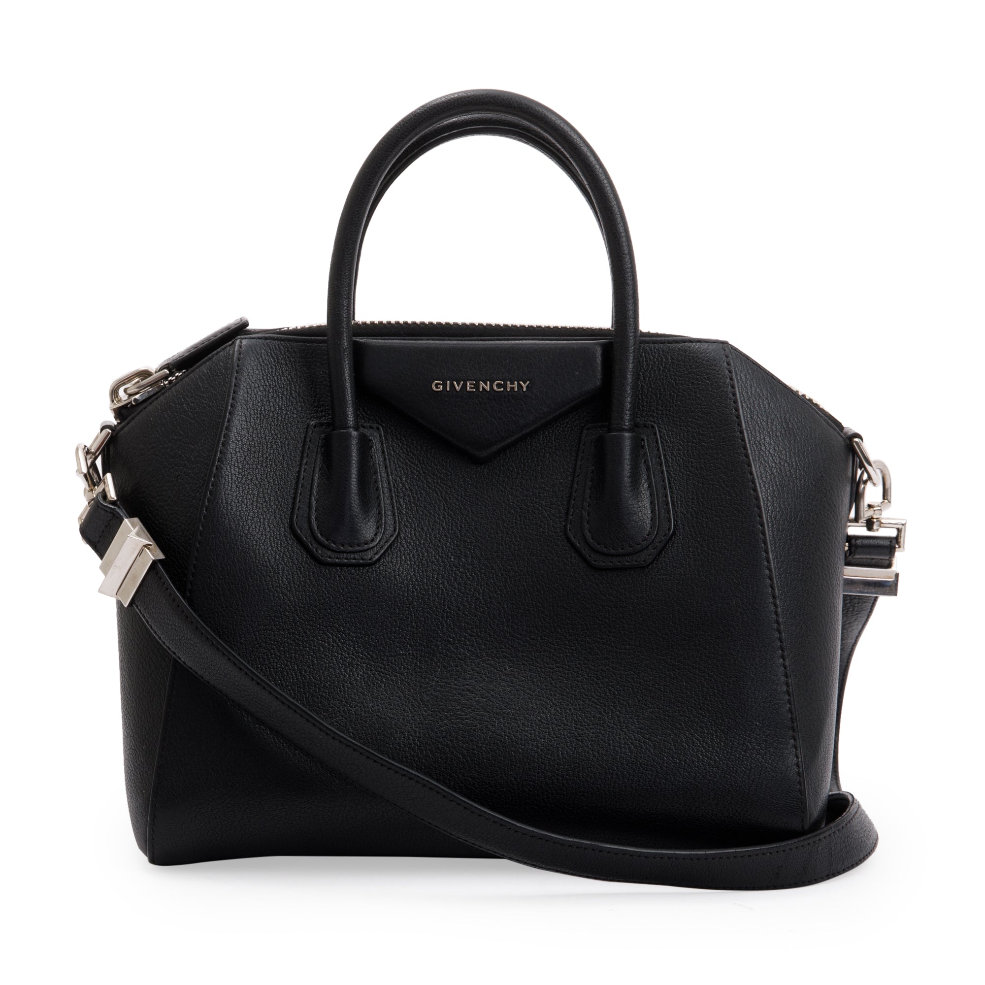 Givenchy Black Grained Calfskin Small Antigona Bag