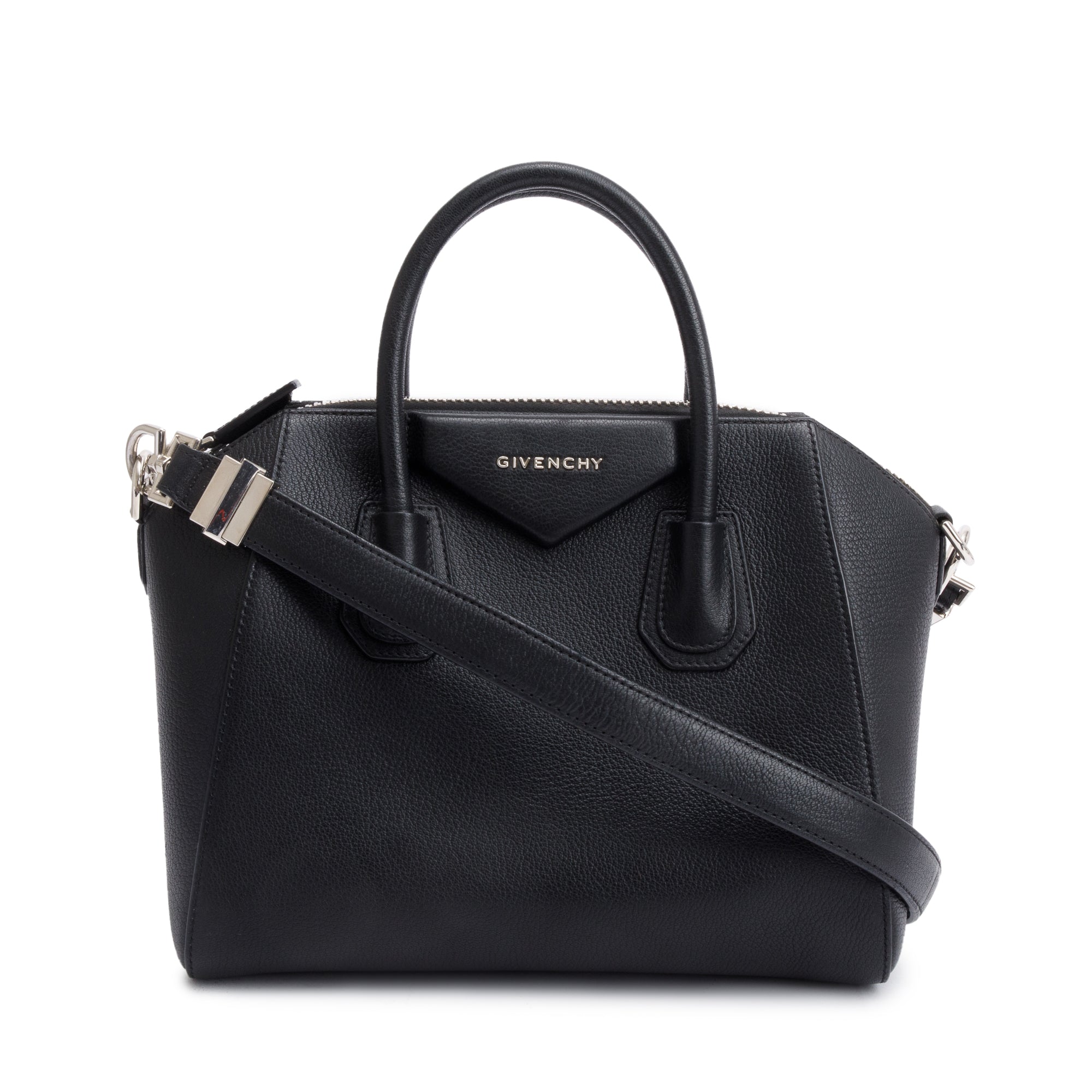 Givenchy Black Grained Leather Small Antigona Bag