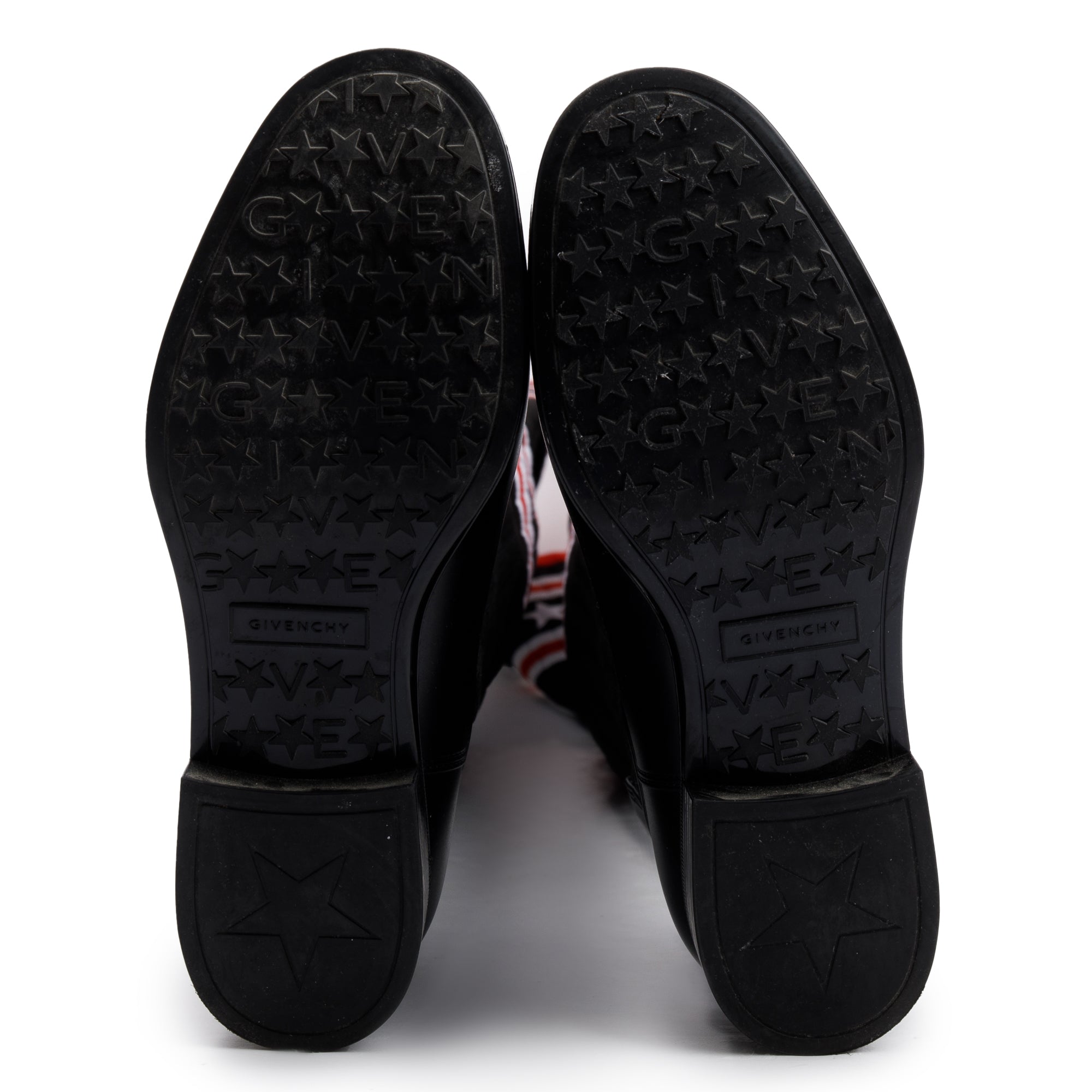 Givenchy Black Knit Rubber Storm Over The Knee Boots, Size 37 w/ Box