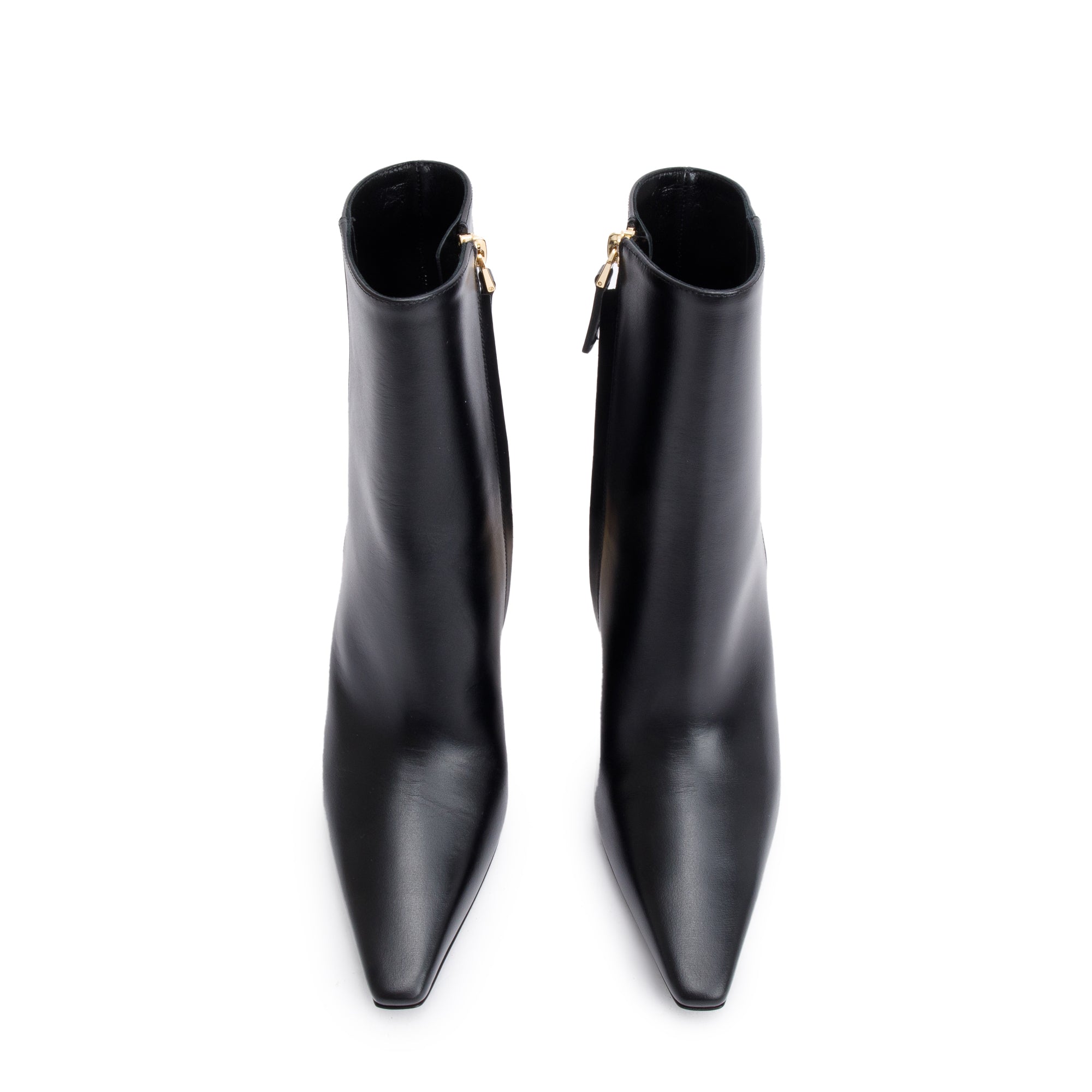 Givenchy Black Leather G Cube Heel Ankle Boots, Size 36 w/ Box