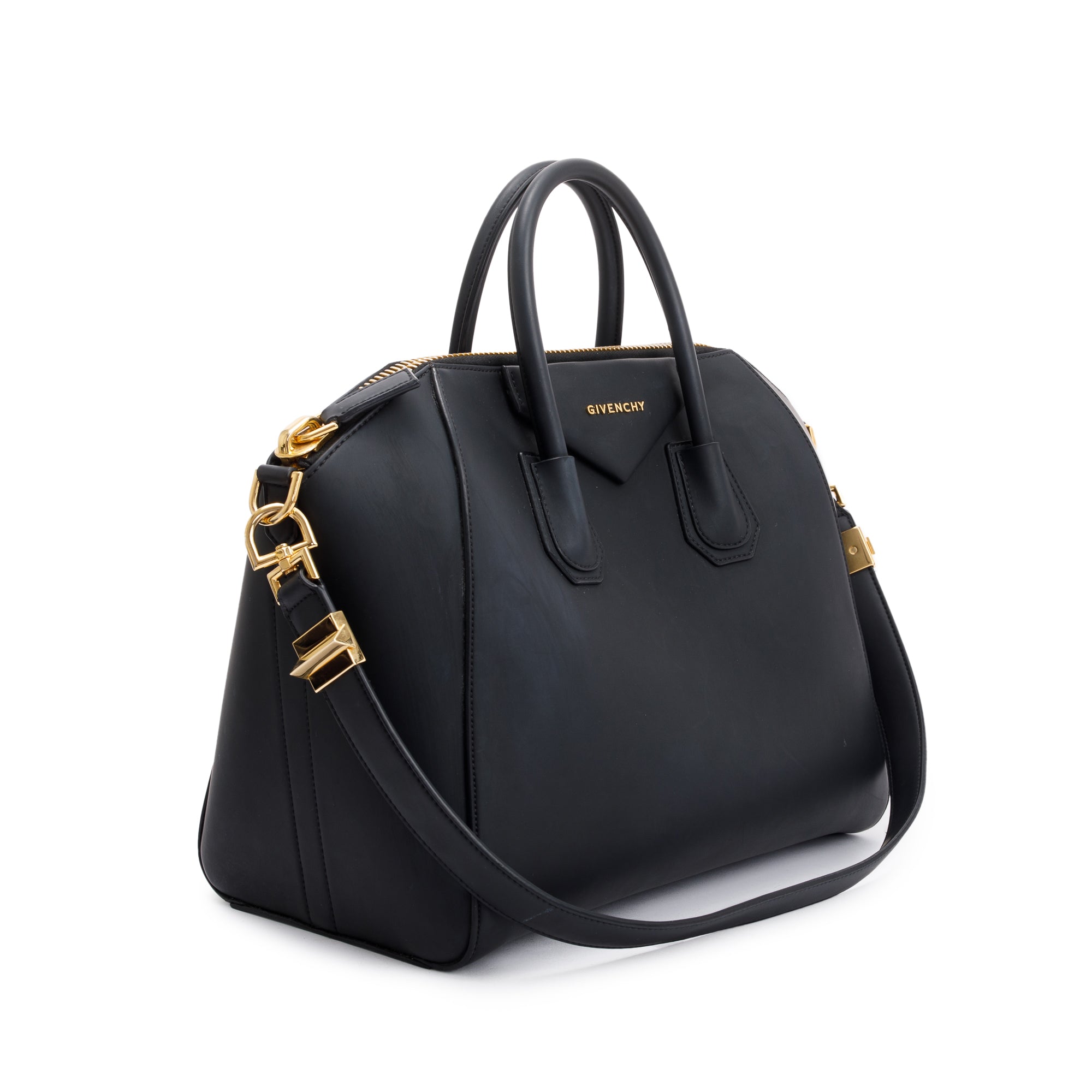 Givenchy Black Matte Leather Medium Antigona Bag