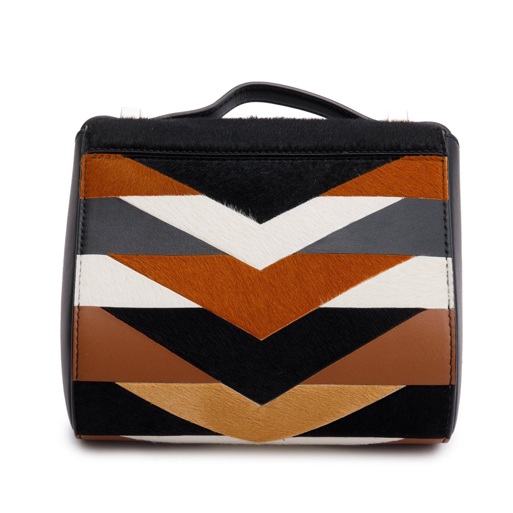 Givenchy Black Multicolor Cow Hair Calfskin Mini Pandora Box Crossbody Bag